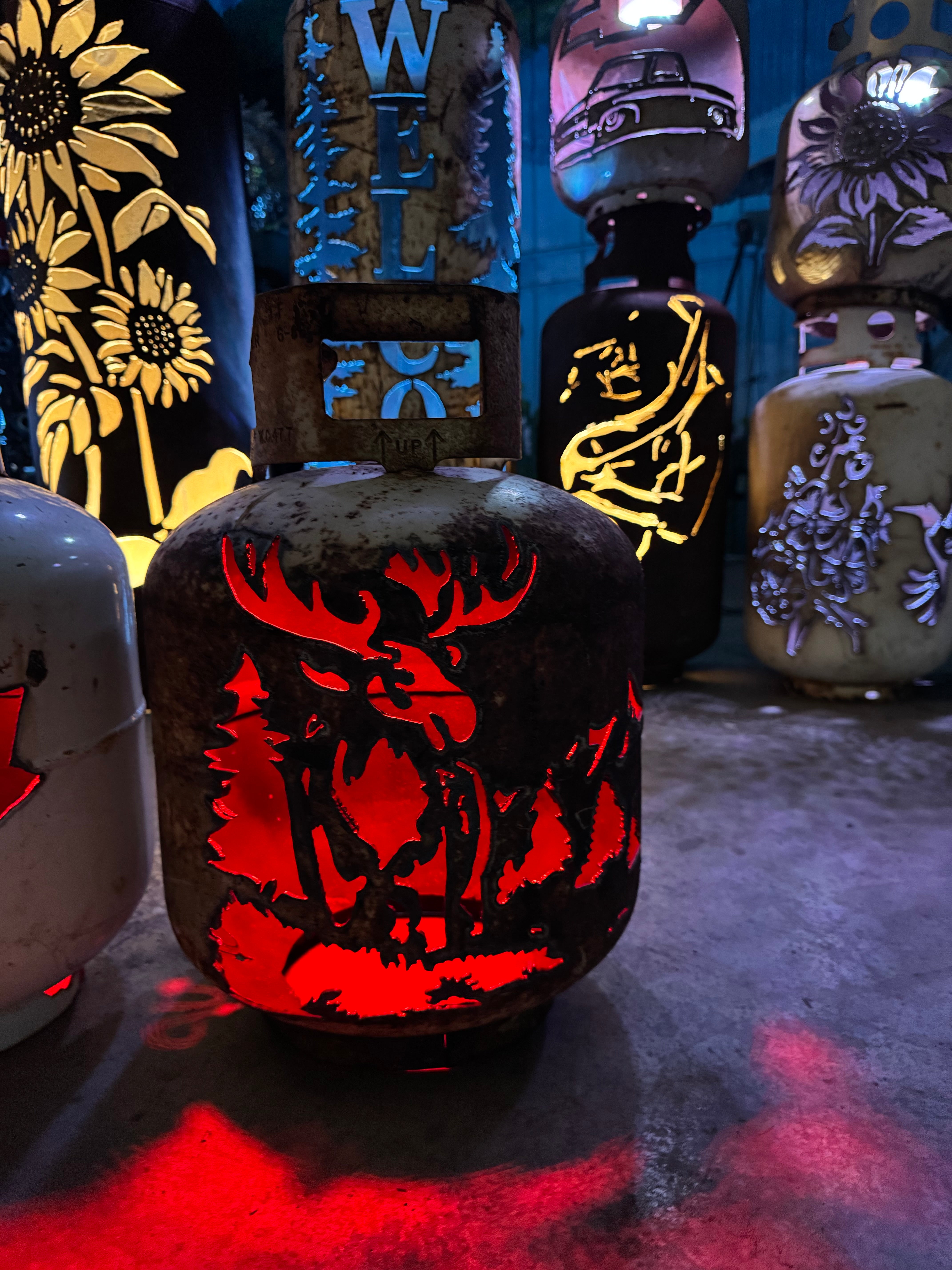 20lb Upcycled Patio Lantern, Canada Moose