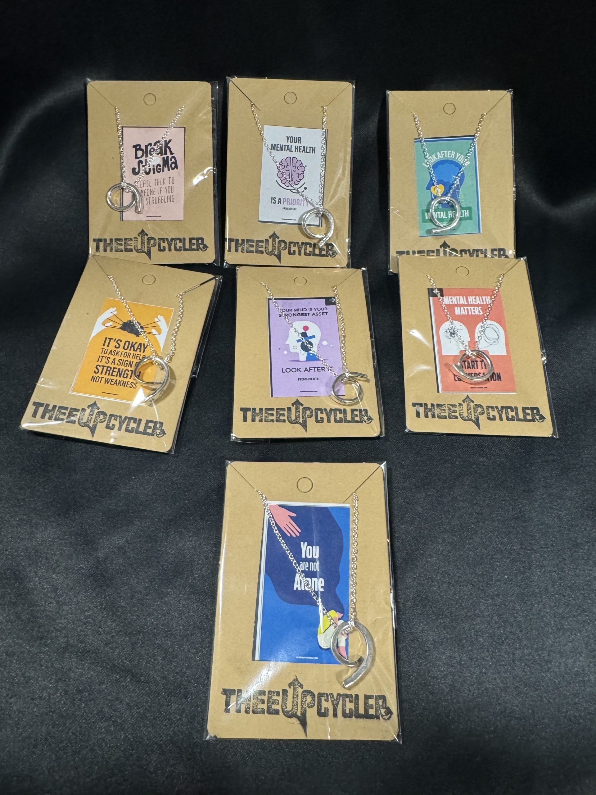 Mental Health, Necklace, Heart Semicolon