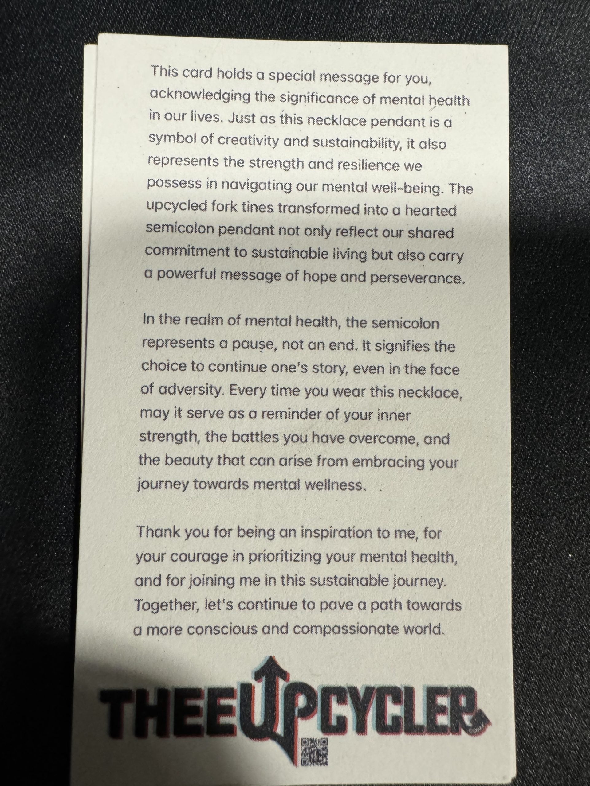 Mental Health, Necklace, Heart Semicolon