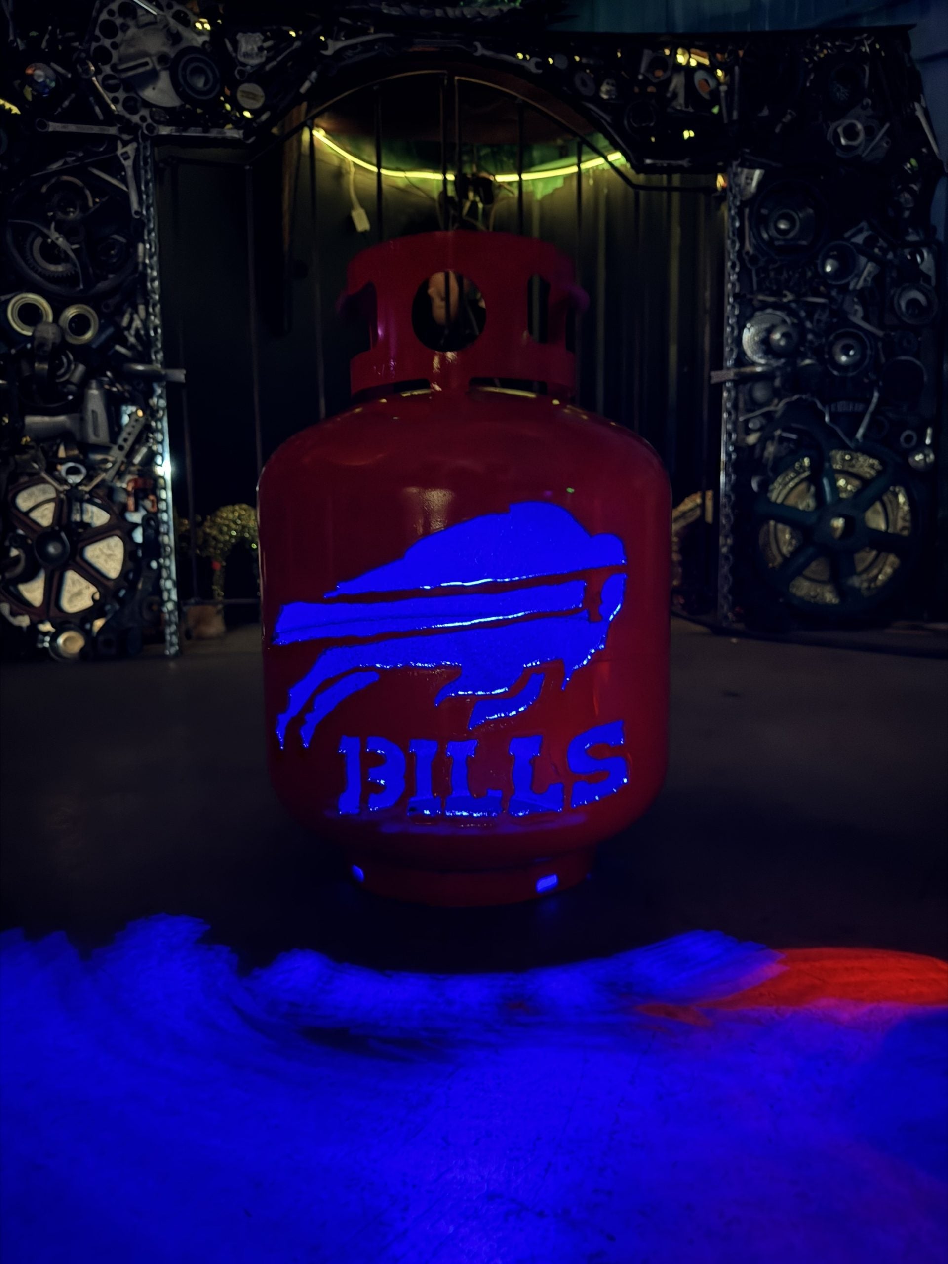 20lb Upcycled Patio Lantern, Buffalo Bills