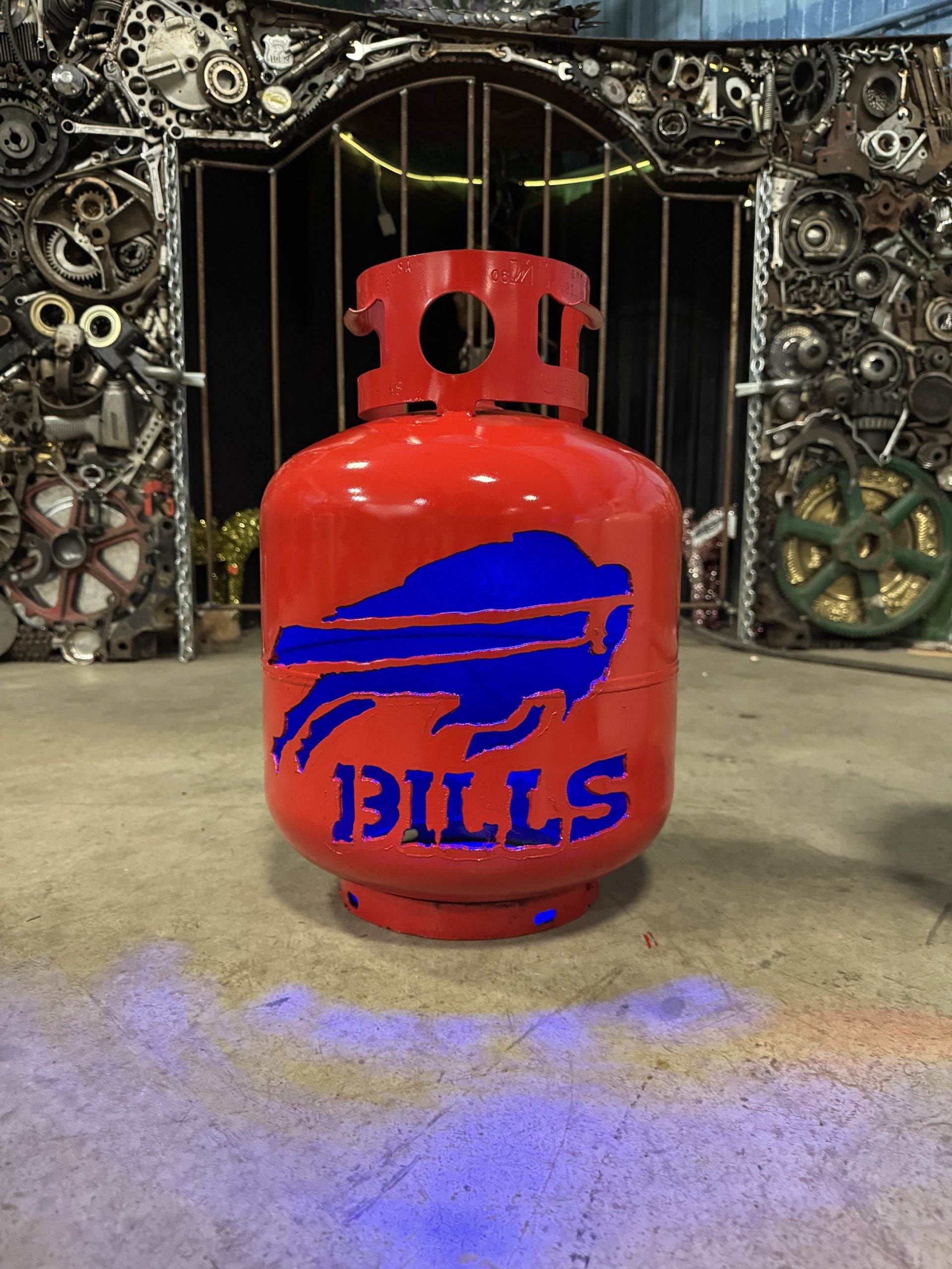 20lb Upcycled Patio Lantern, Buffalo Bills