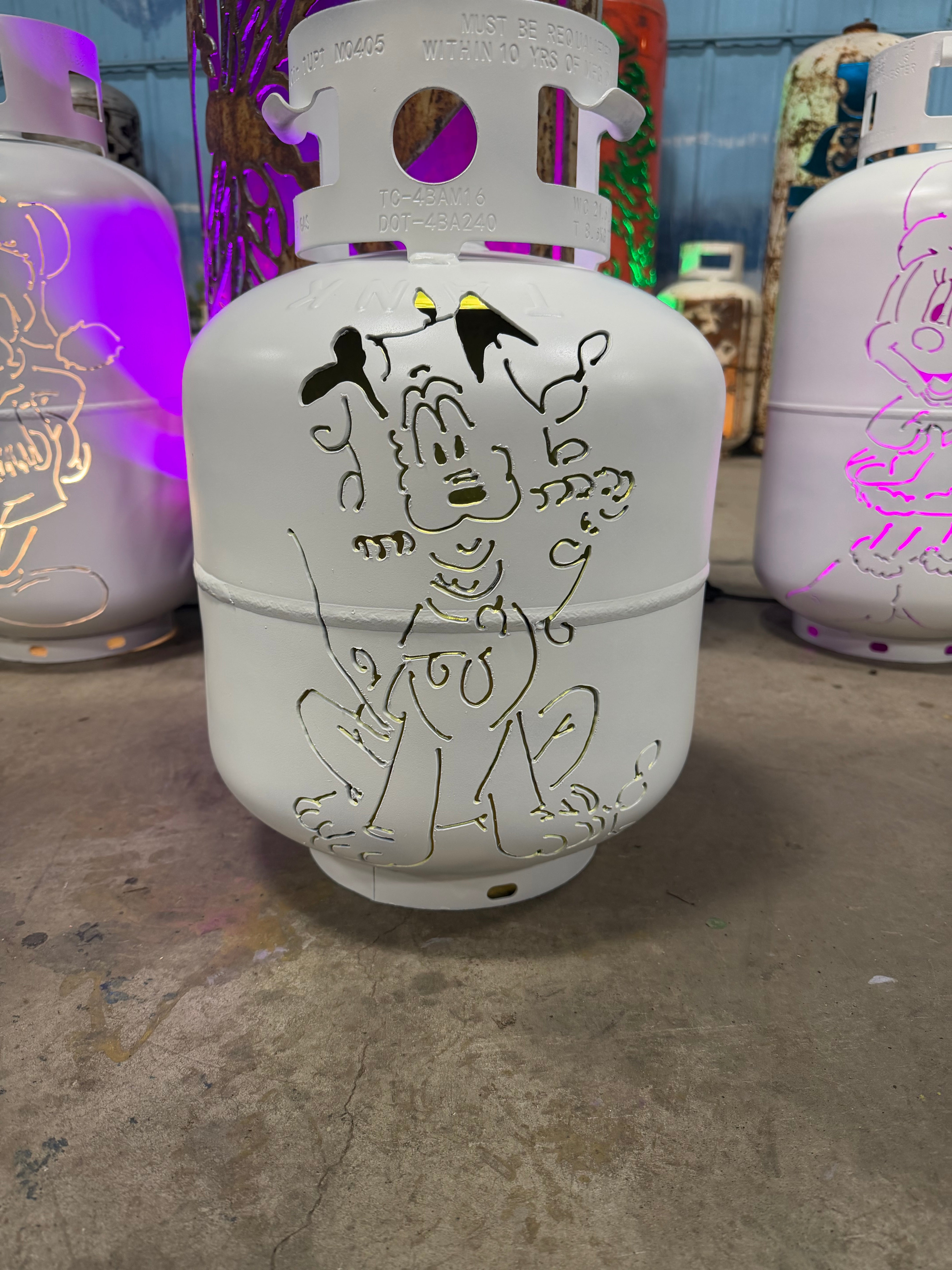 20lb Upcycled Patio Lantern, Pluto Disney Natural Finish