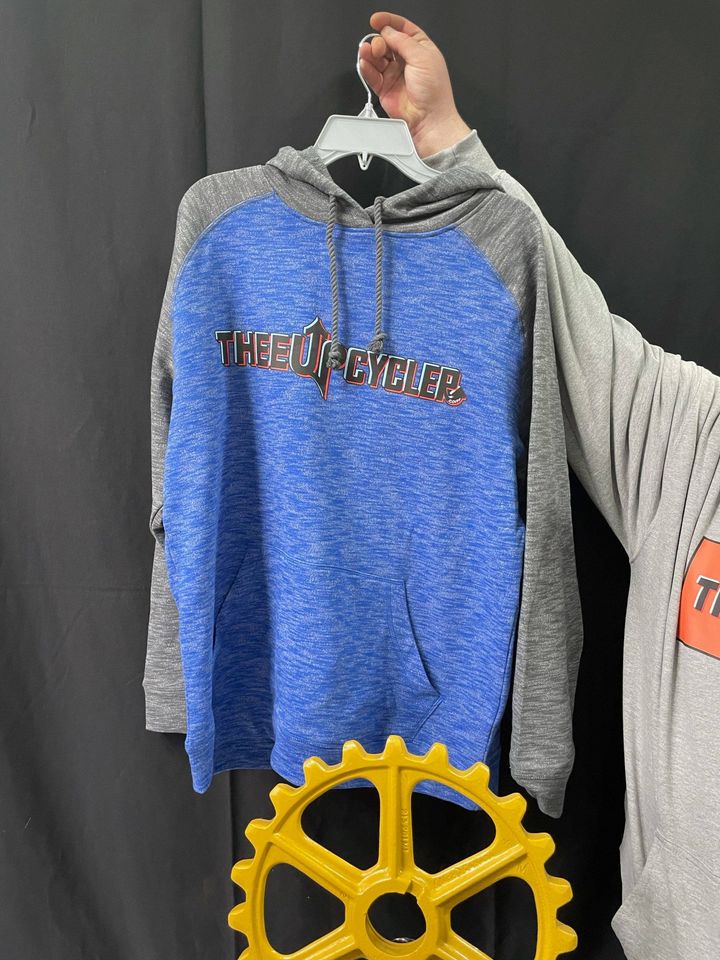 Swag, Hoodie, TheeUpCycler Premium Grey & Blue