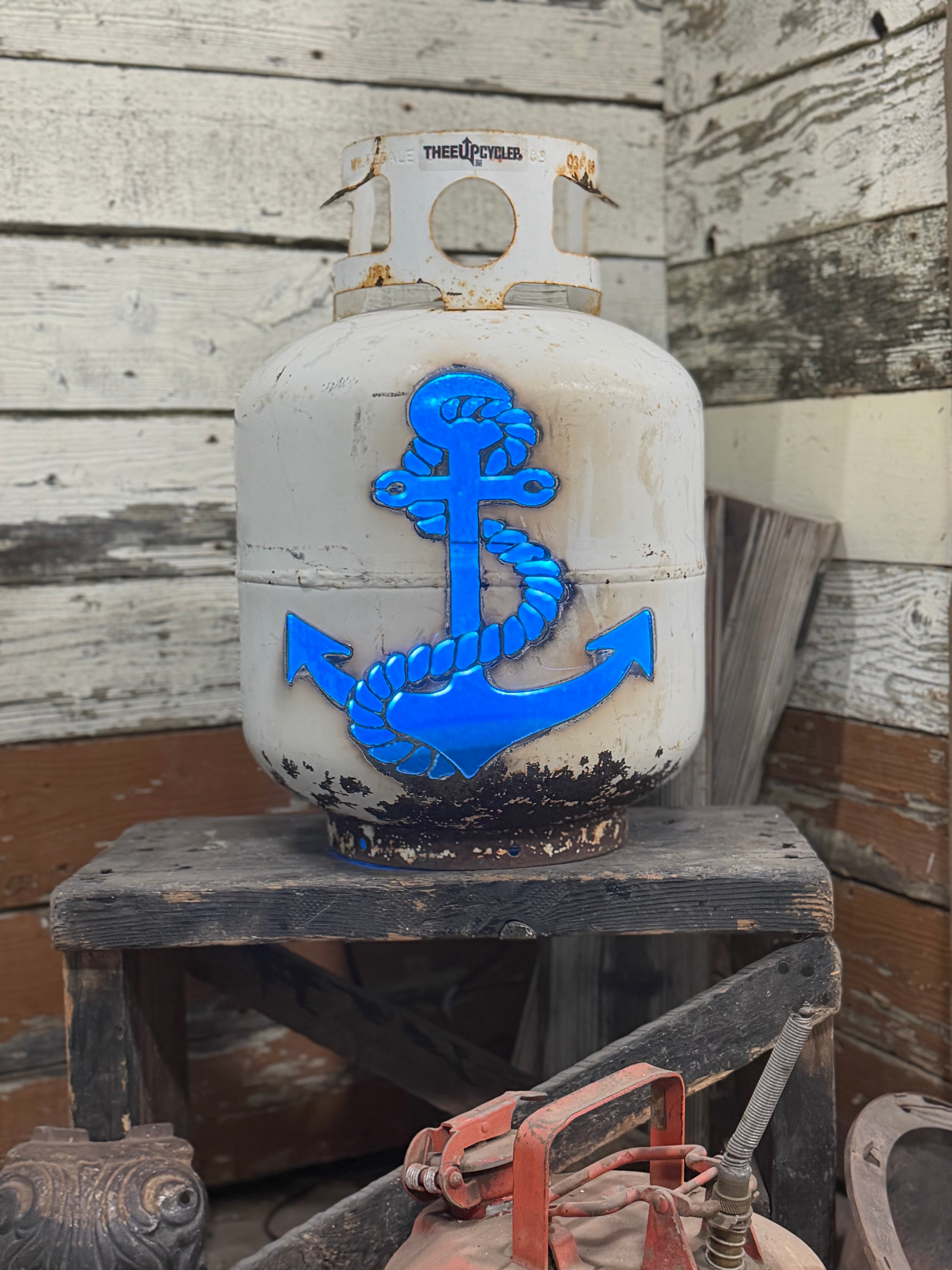 20lb Upcycled Patio Lantern, East Coast Anchor Natural Finish