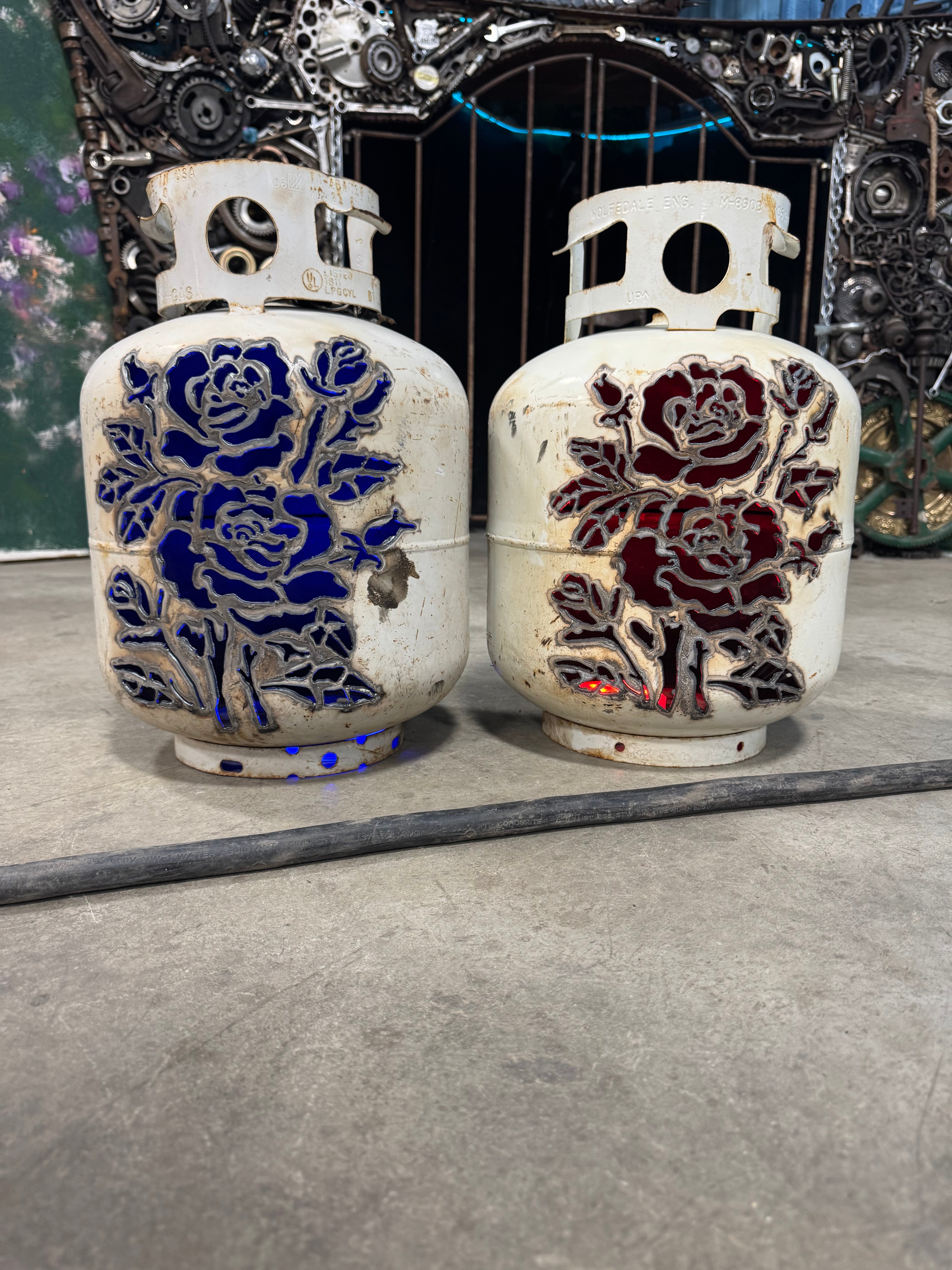 20lb Upcycled Patio Lantern, Rosey