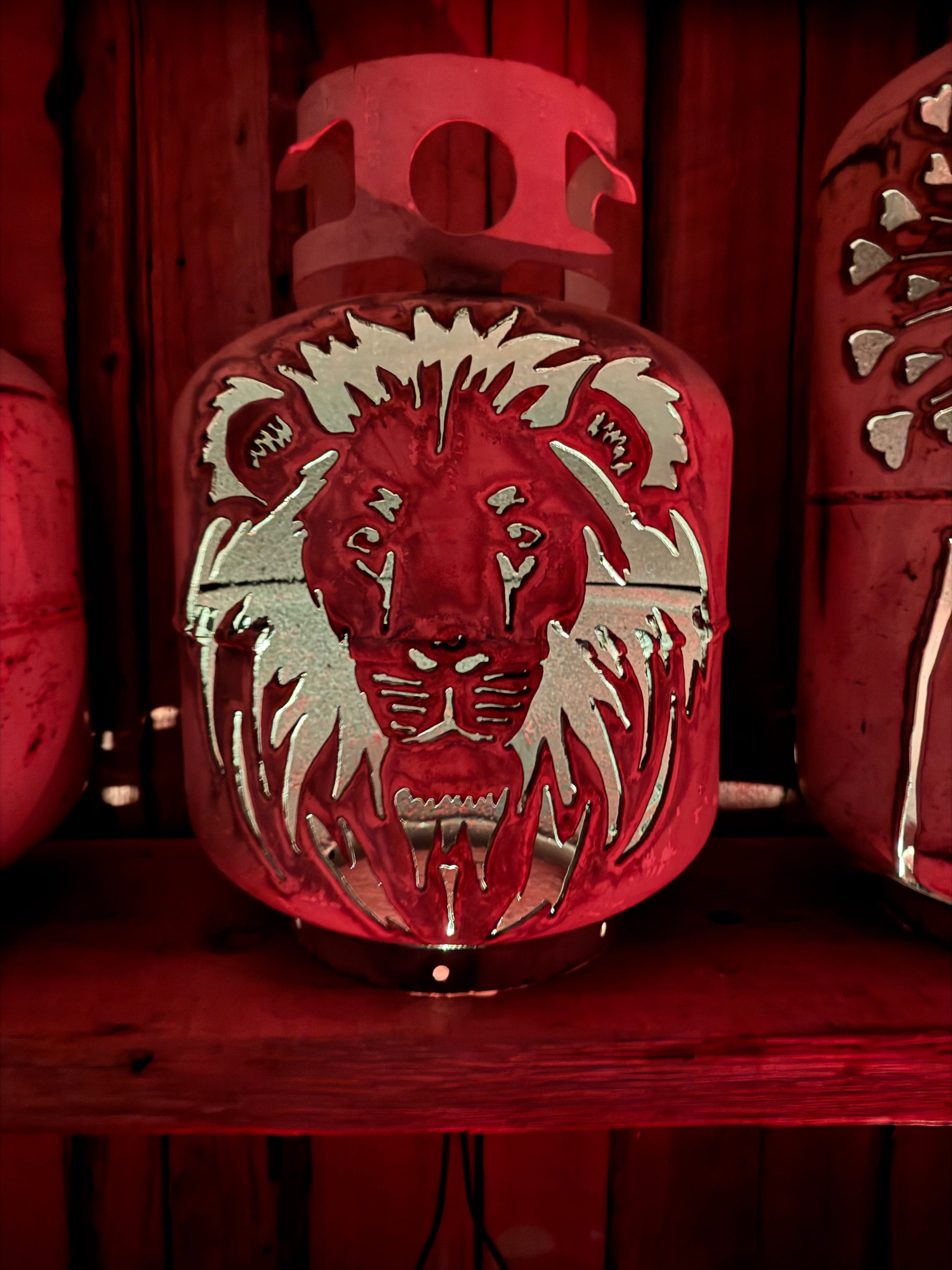 20lb Upcycled Patio Lantern, Lion