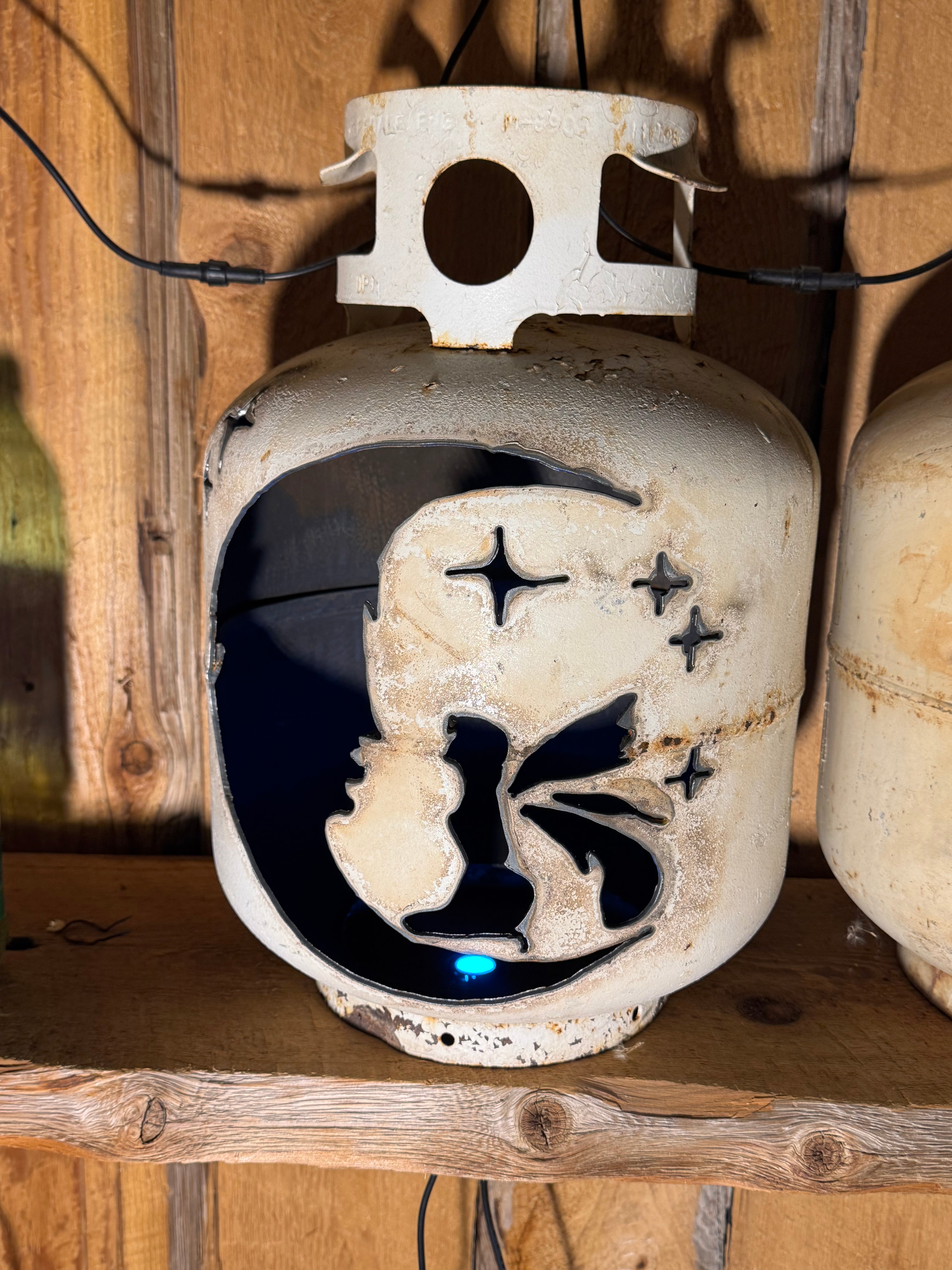 20lb Upcycled Patio Lantern, Moon and Fairy