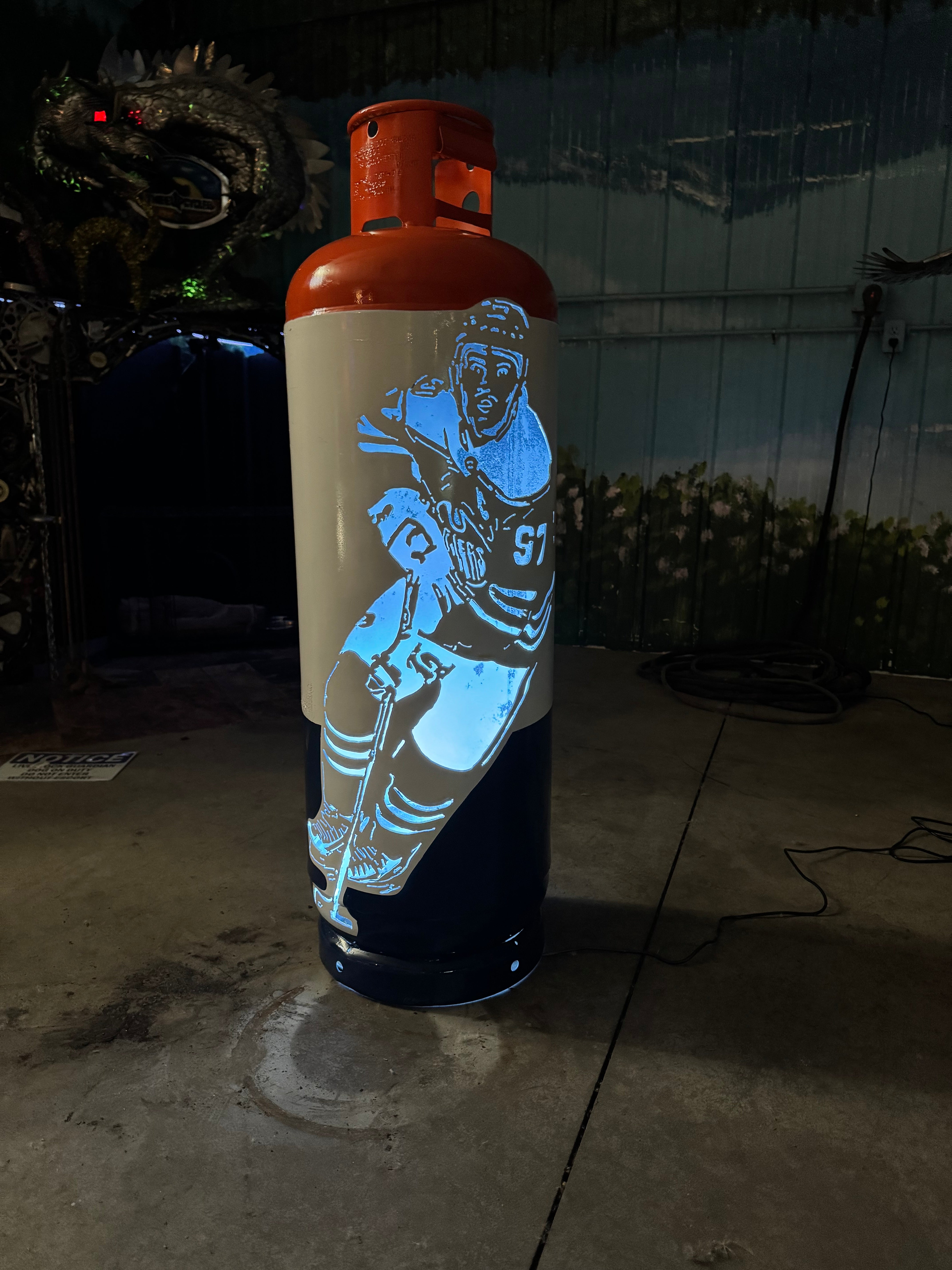100lb Upcycled Patio Lantern, McDavid 97 Oilers Hockey – TheeUpCycler
