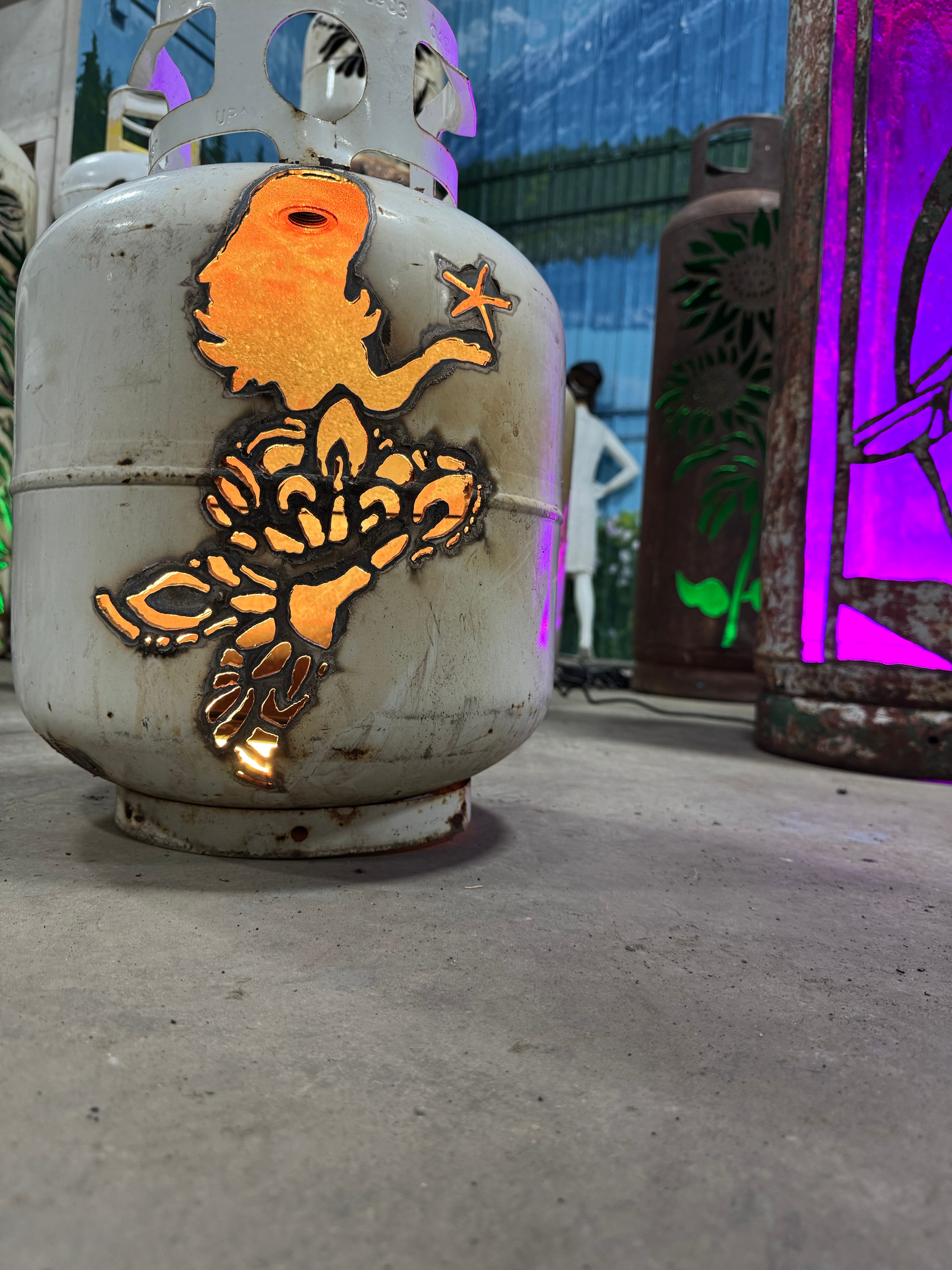 20lb Upcycled Patio Lantern, Mermaid