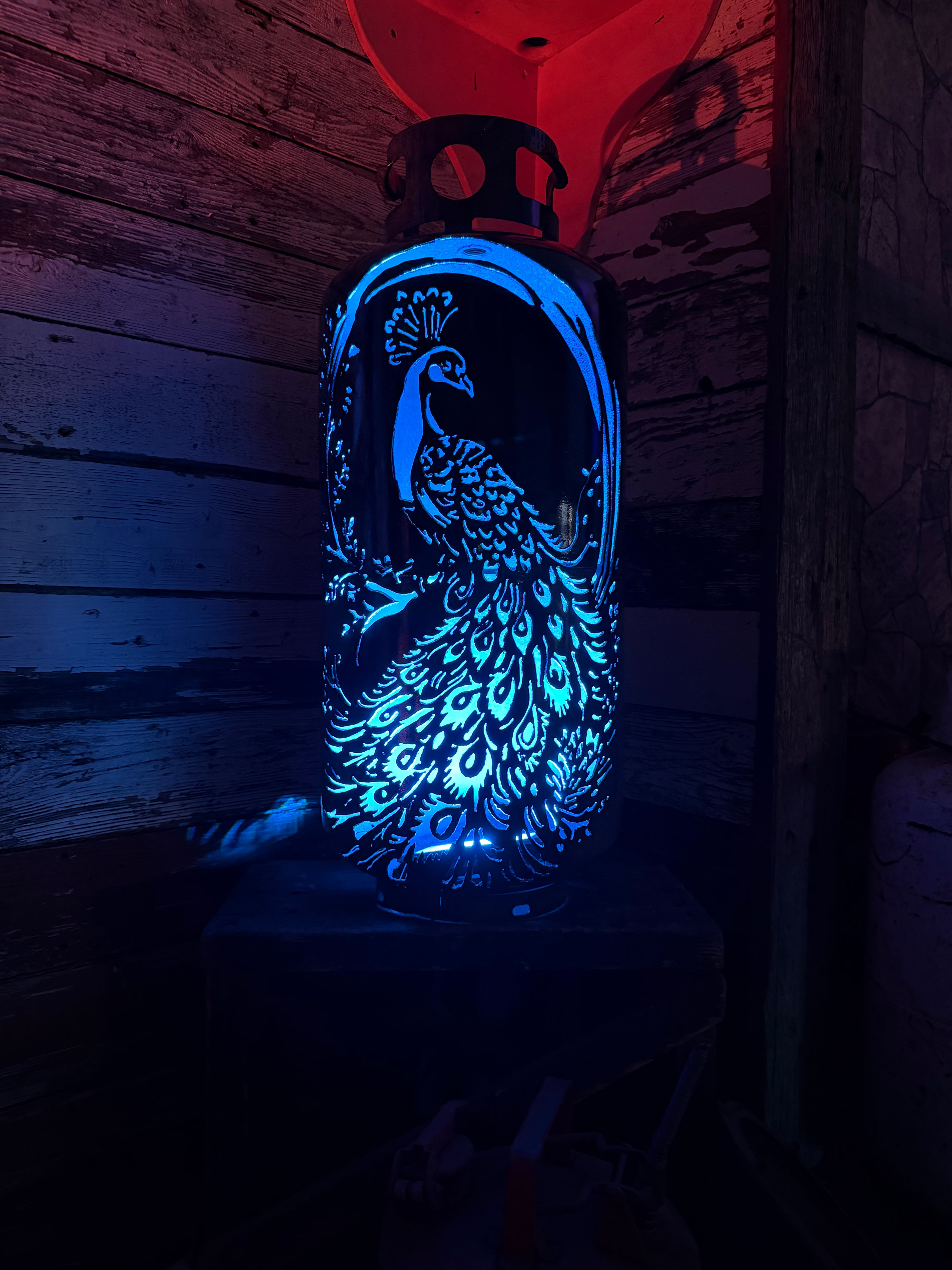 40lb Patio Lantern, Peacock with Patina