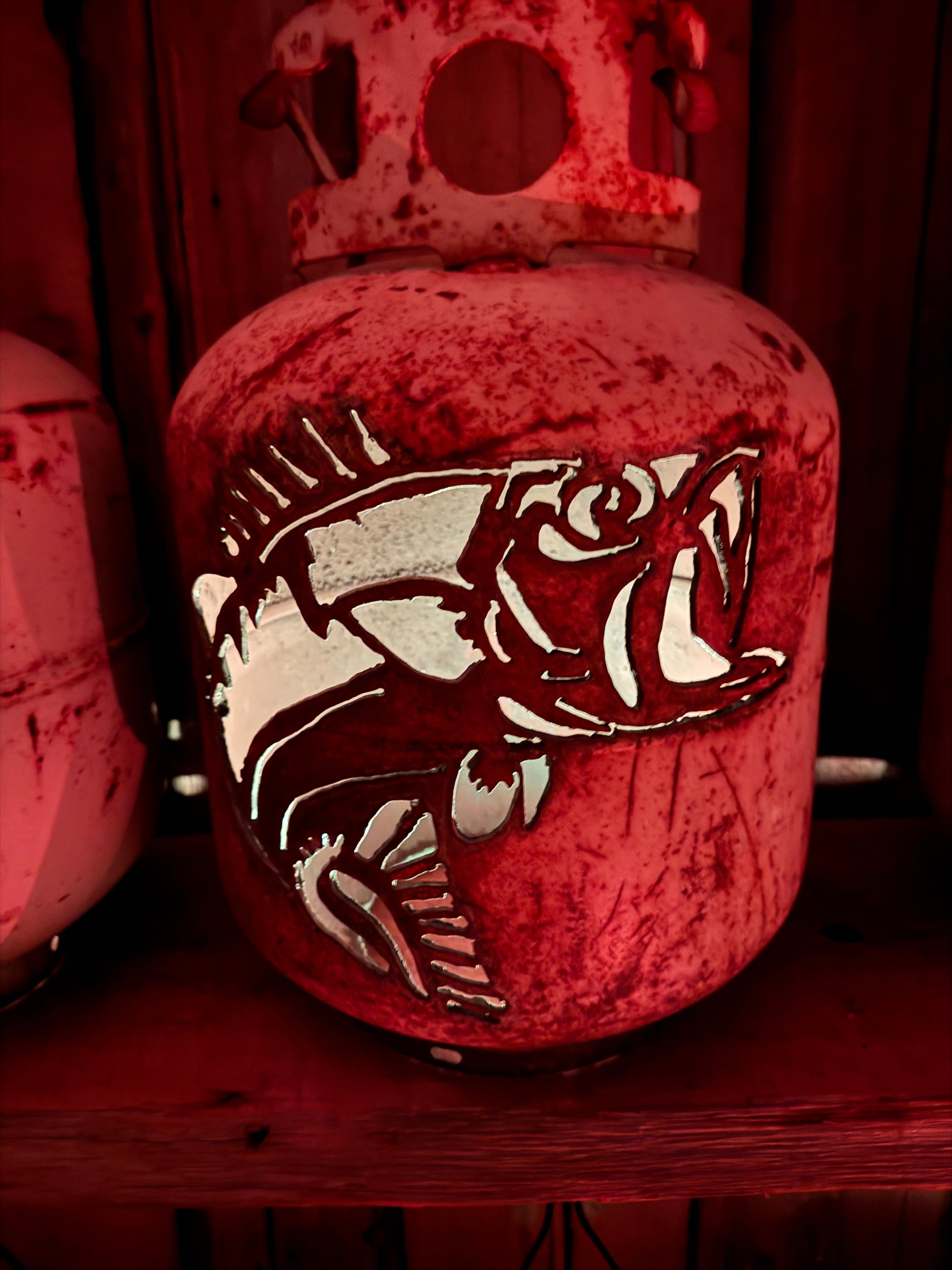 20lb Upcycled Patio Lantern, Large Mouth Bass