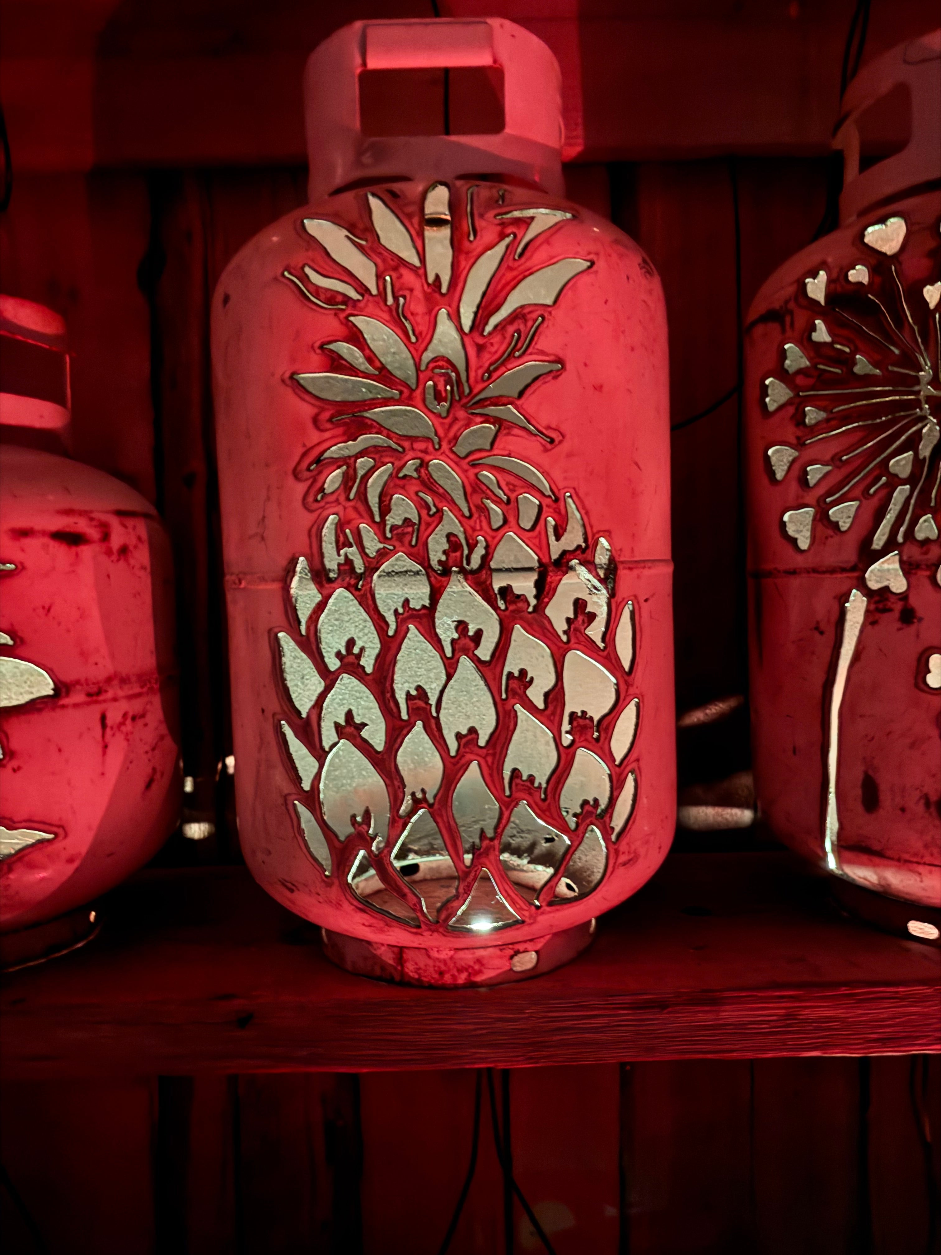 30lb Upcycled Patio Lantern, Pineapple
