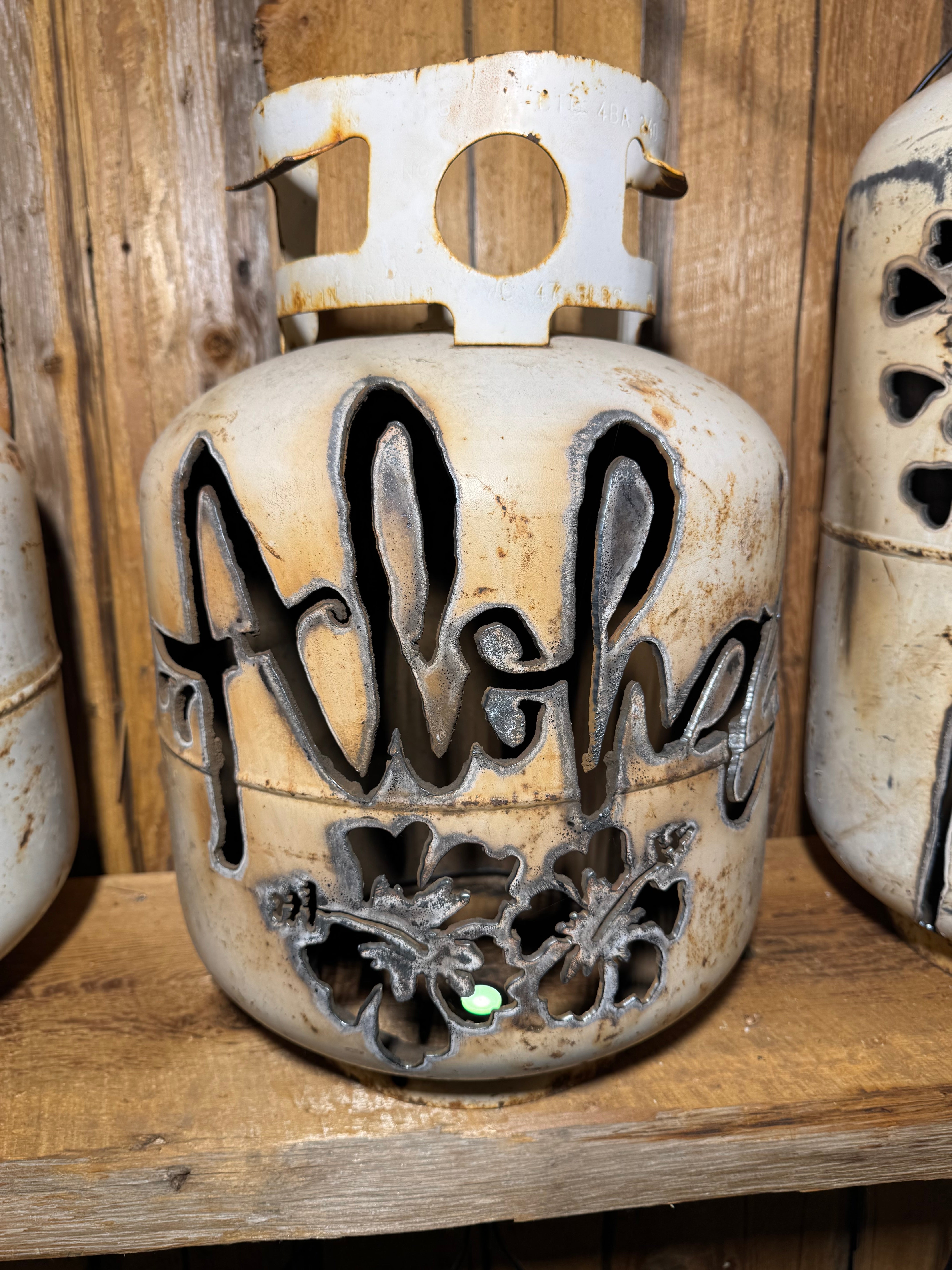 20lb Upcycled Patio Lantern, Aloha