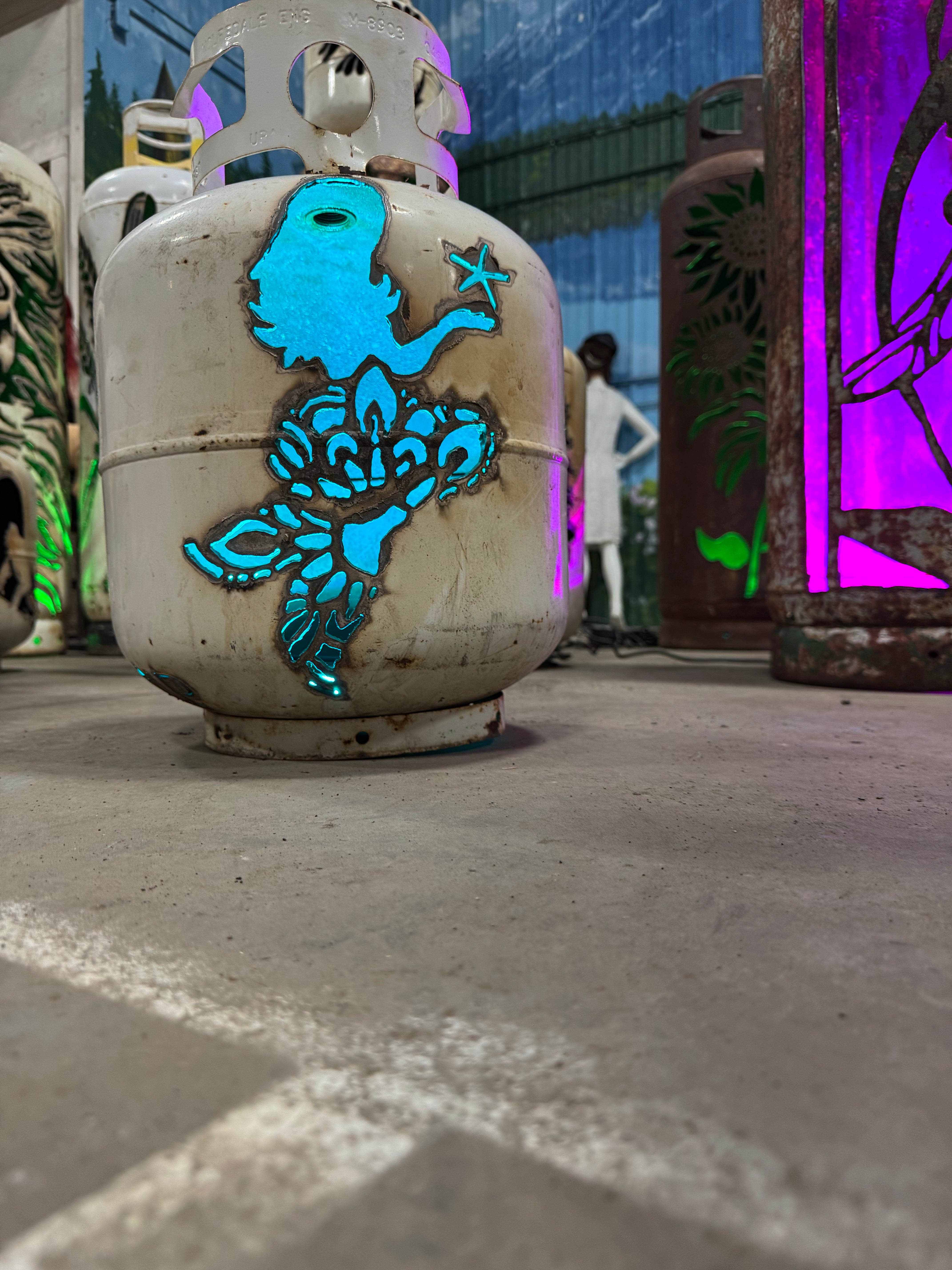 20lb Upcycled Patio Lantern, Mermaid