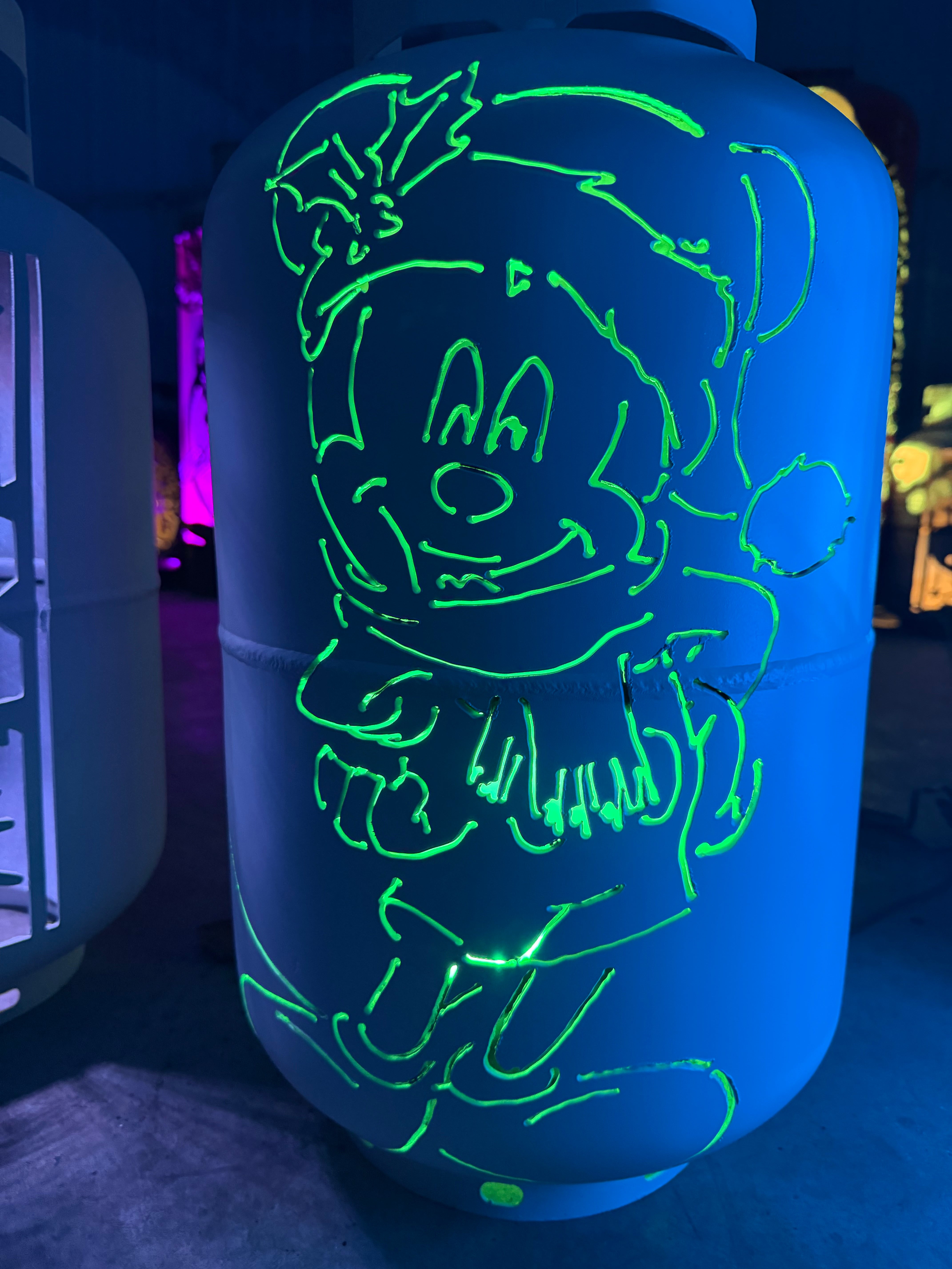 30lb Upcycled Patio Lantern, Mickey Mouse Winter