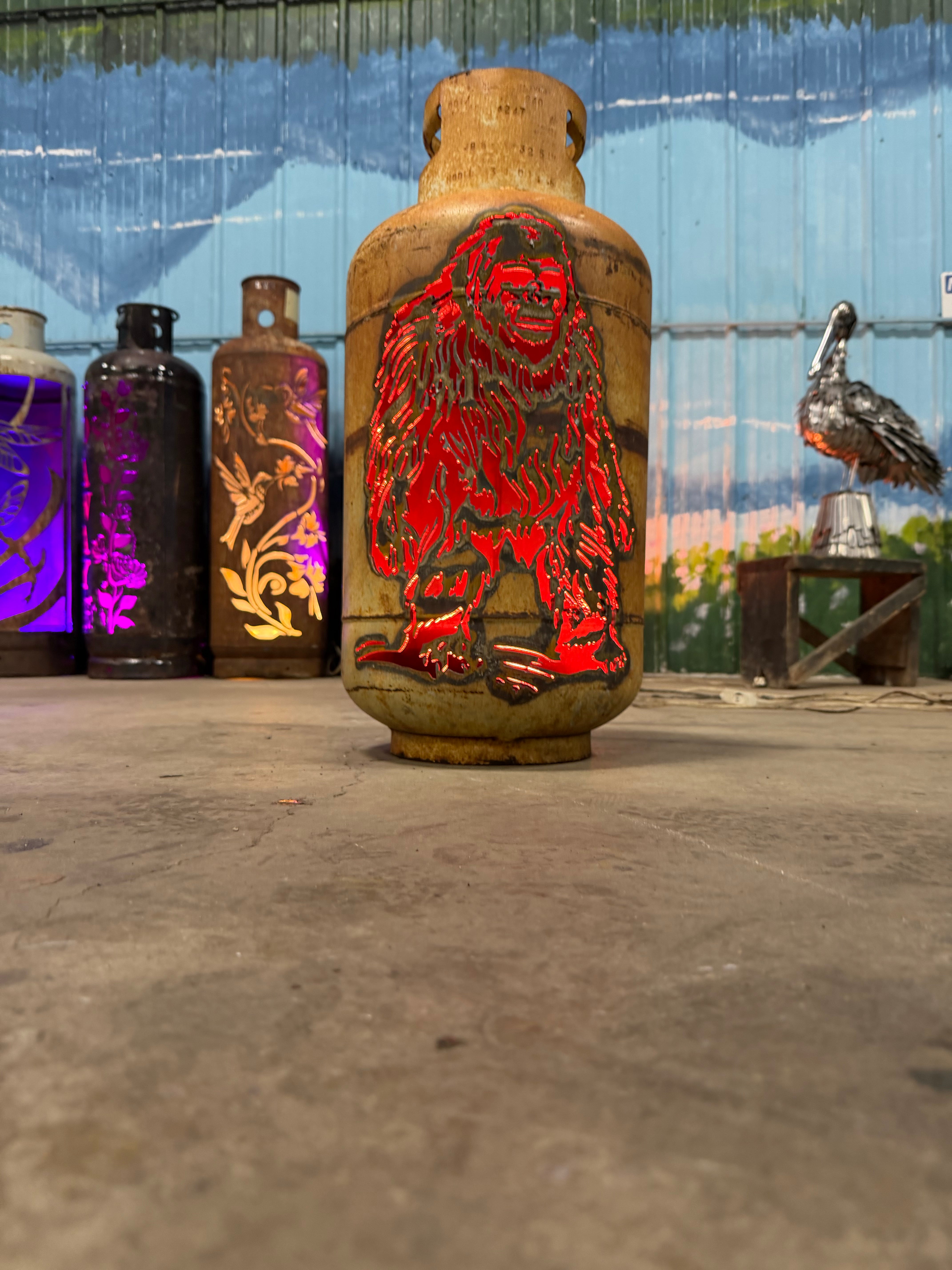30lb Upcycled Patio Lantern, Harry Thee Bigfoot