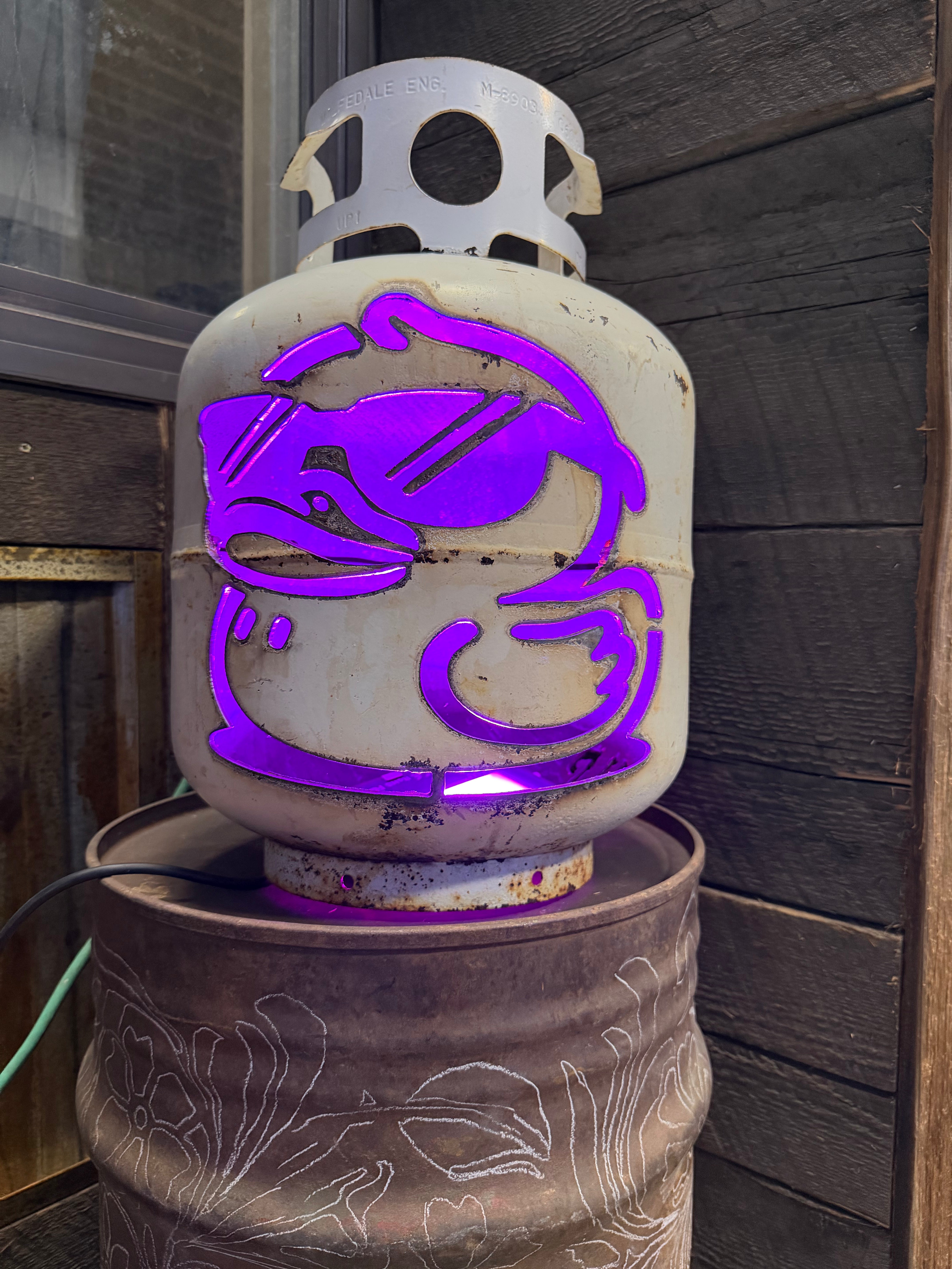 20lb Upcycled Patio Lantern, What Thee Duck Natural Finish