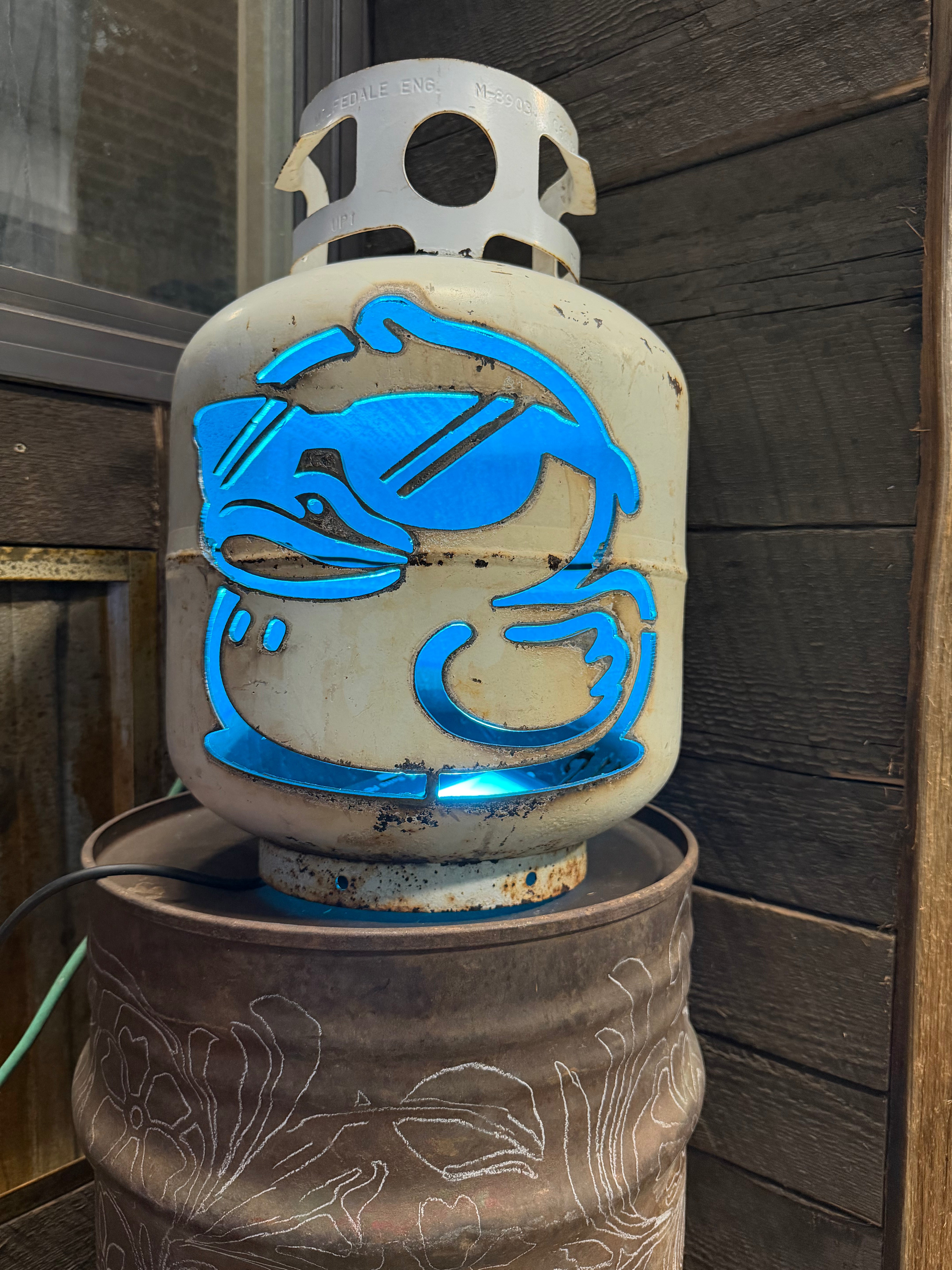 20lb Upcycled Patio Lantern, What Thee Duck Natural Finish