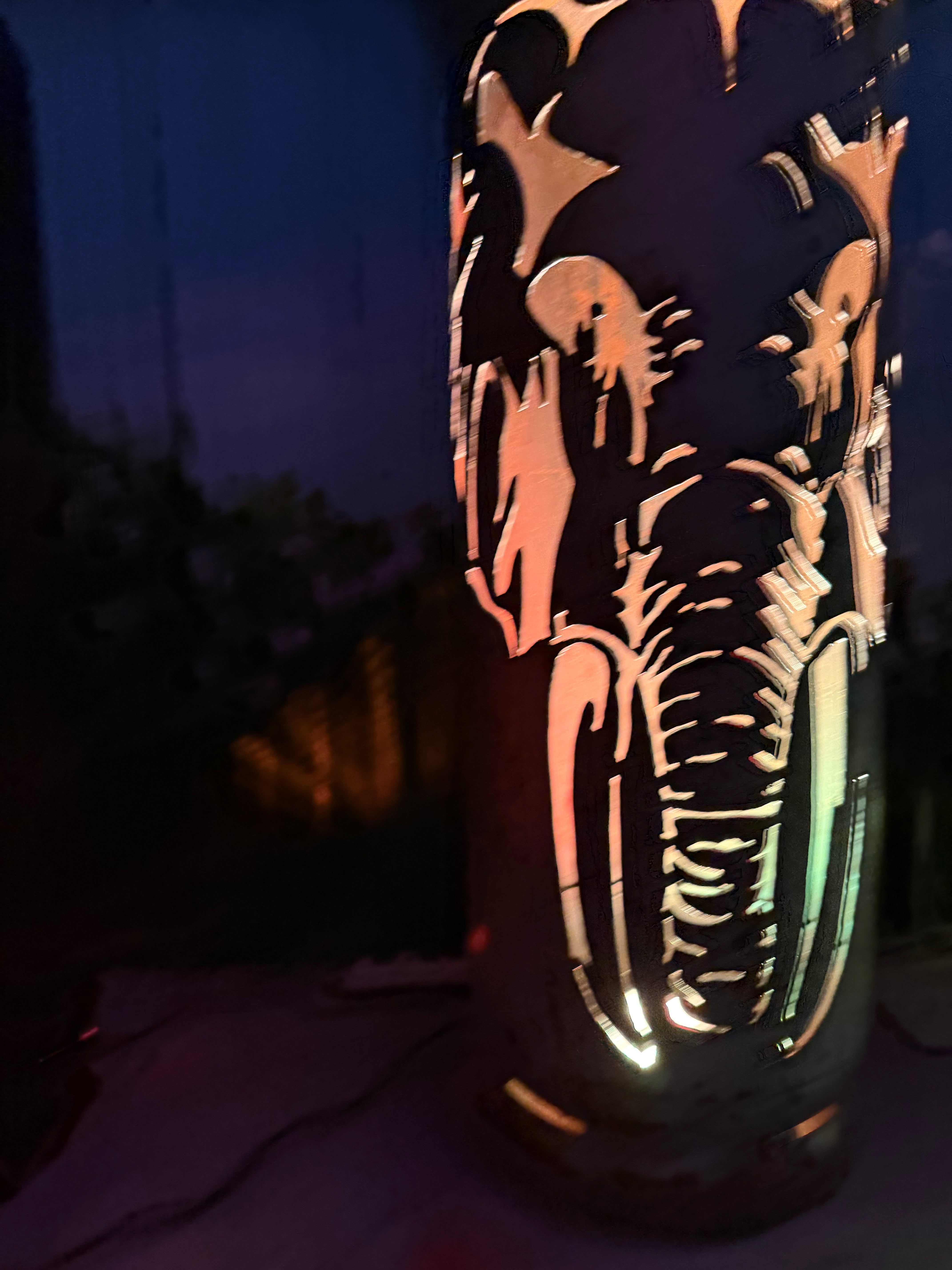 100lb Upcycled Patio Lantern, Elephant Lynette