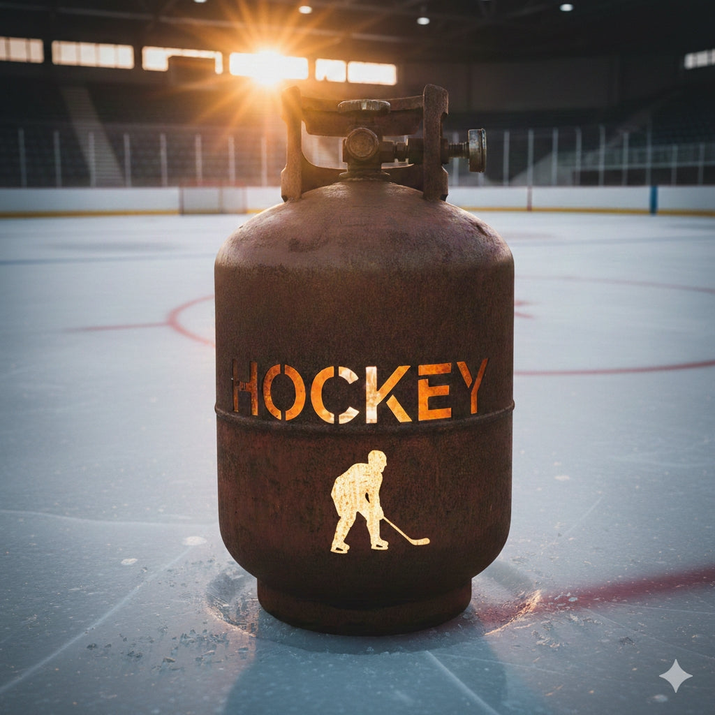 Custom, 30lb/20lb Upcycled Patio Lantern, Sports Team Logo