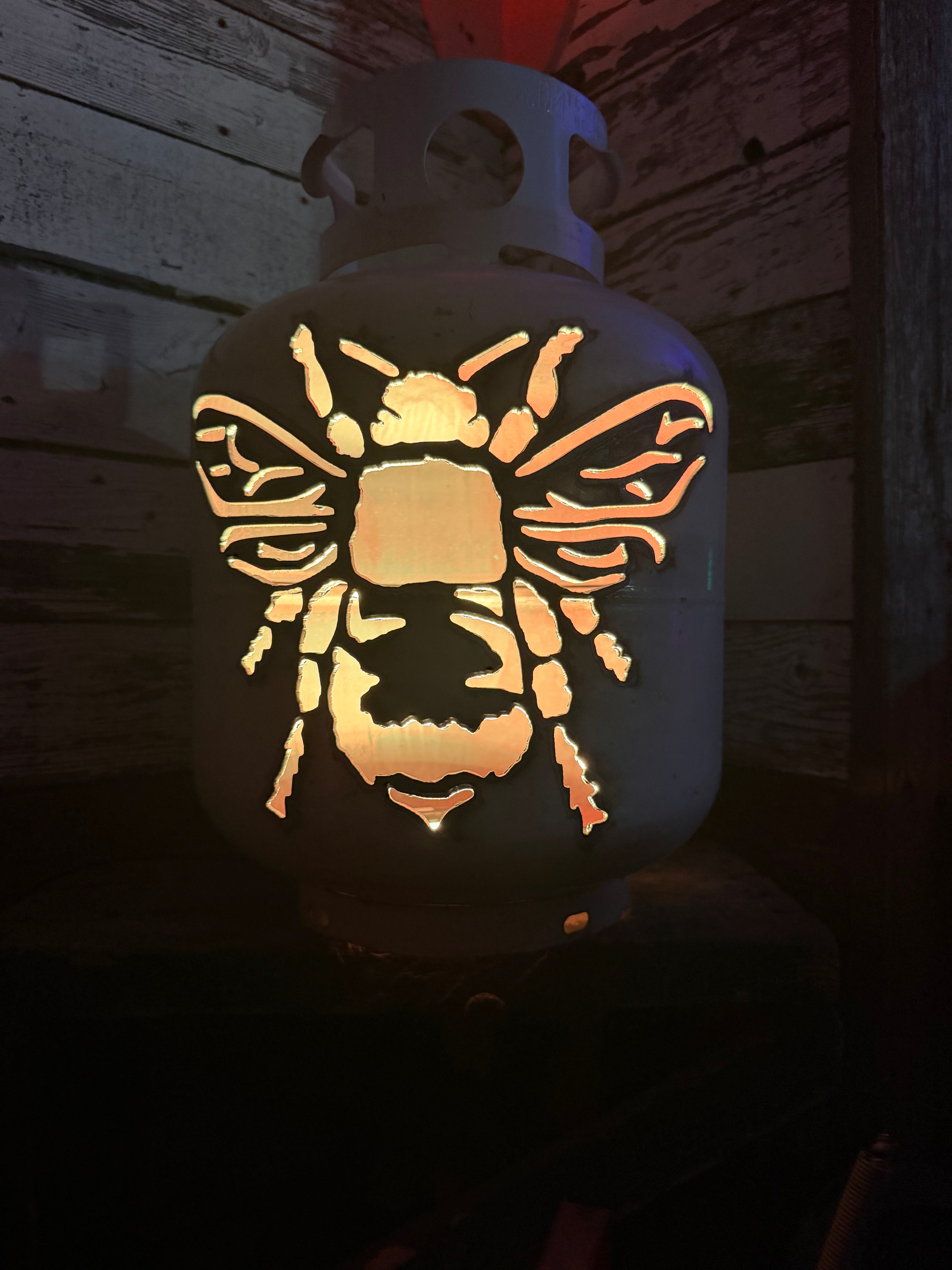 20lb Upcycled Patio Lantern, Bee Natural Finish