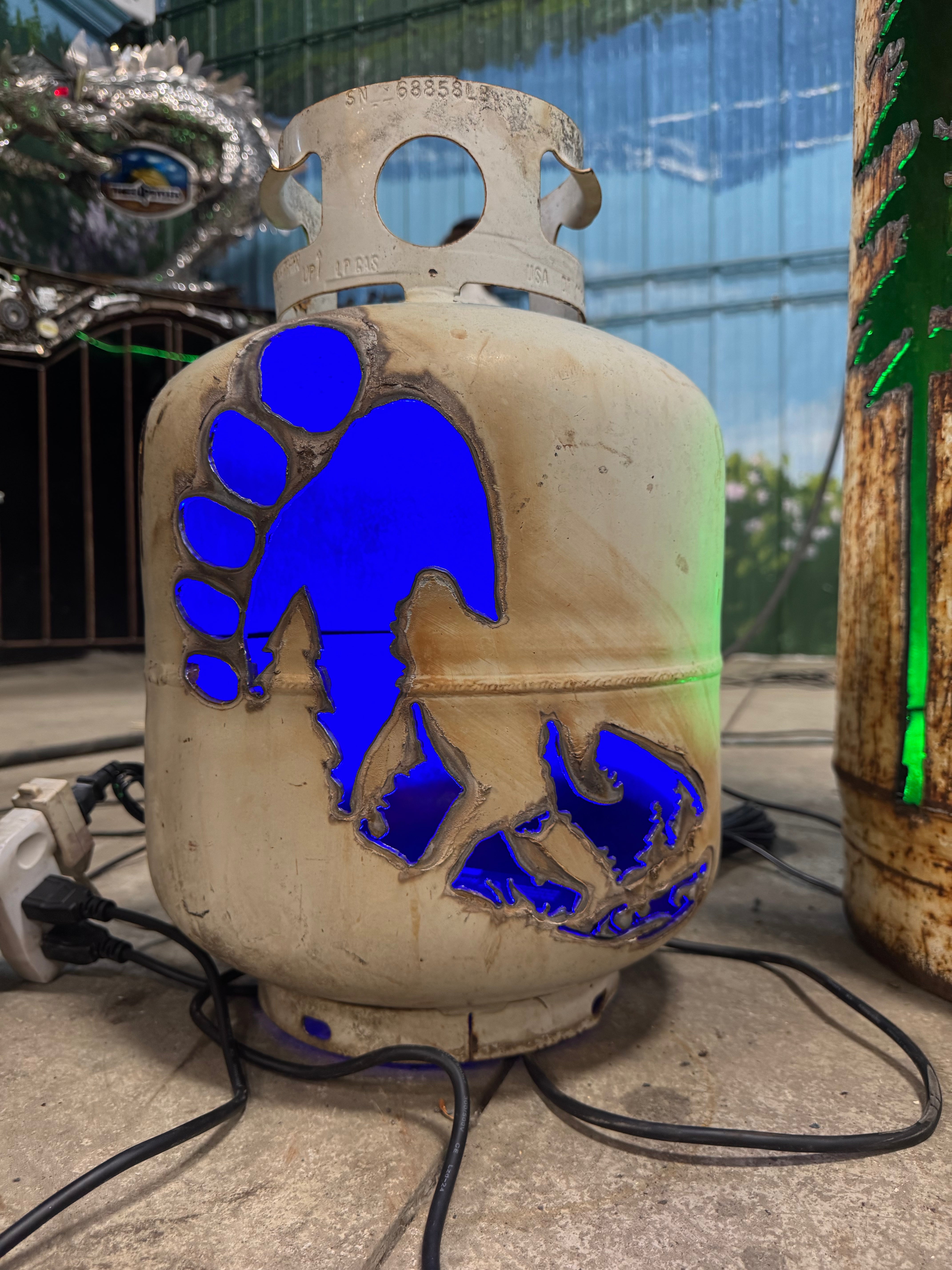 20lb Upcycled Patio Lantern, BigFoot Foot