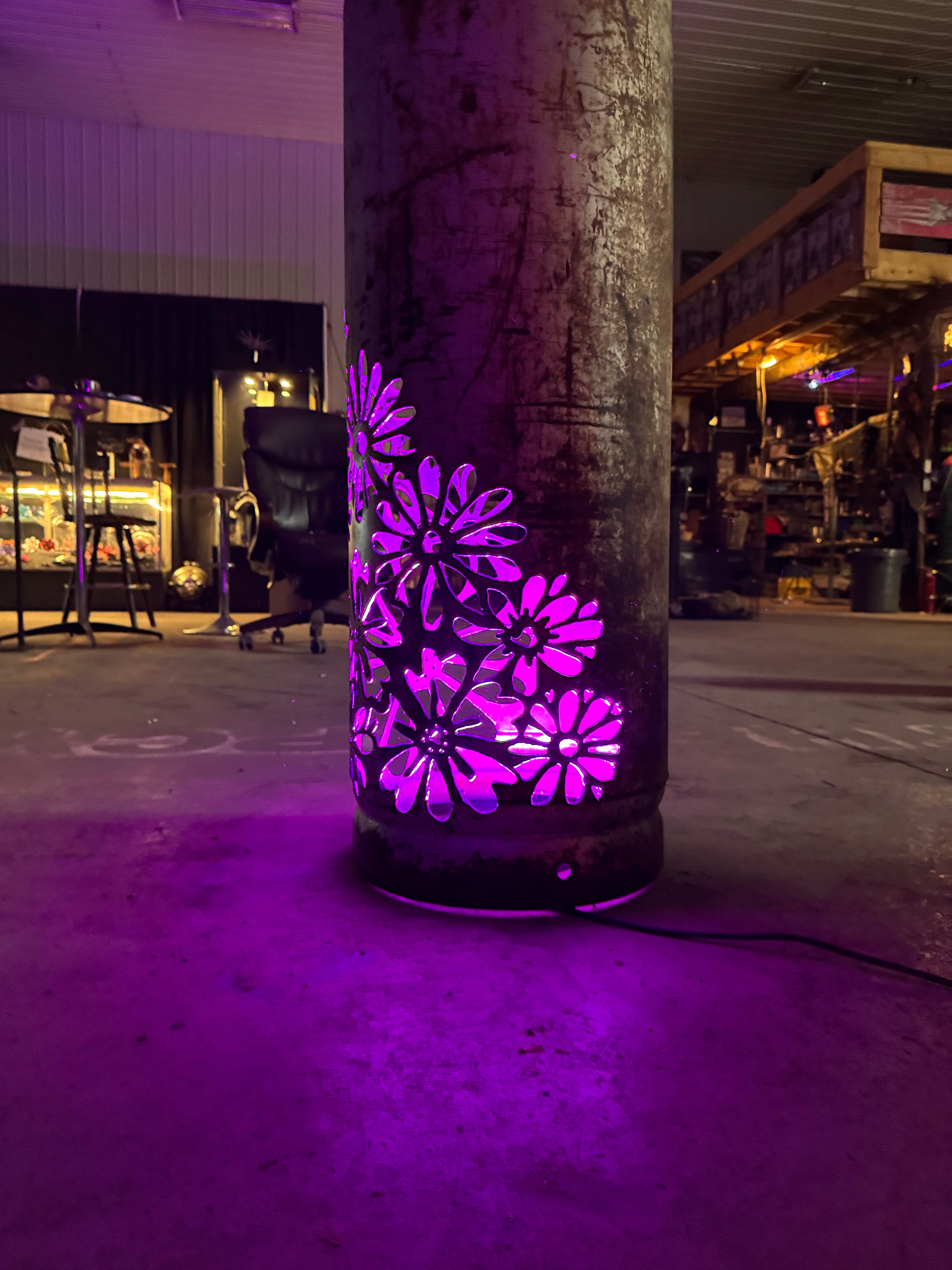 100lb Upcycled Patio Lantern, Floral Wrap