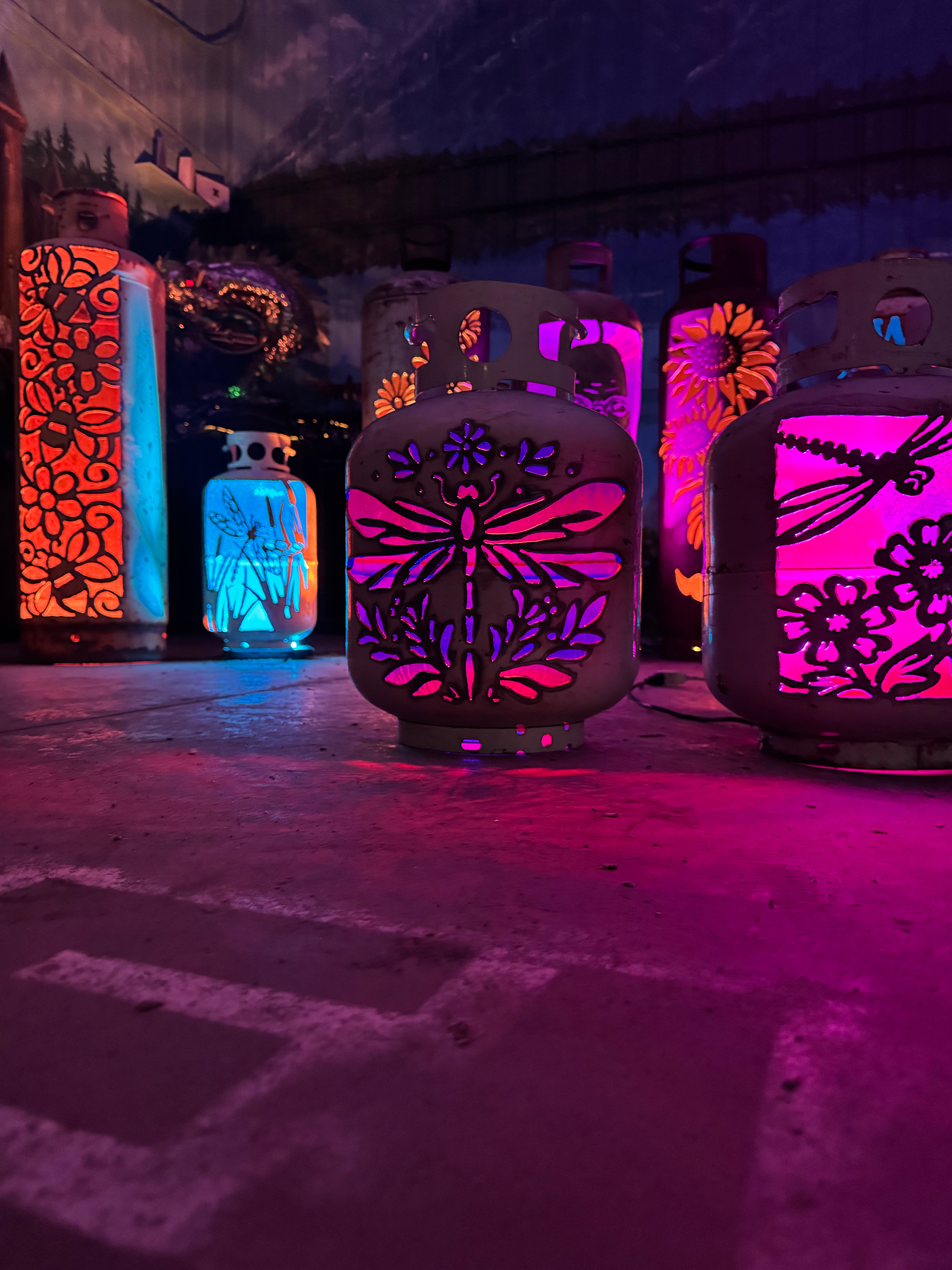 20lb Upcycled Patio Lantern, Freya Dragonfly