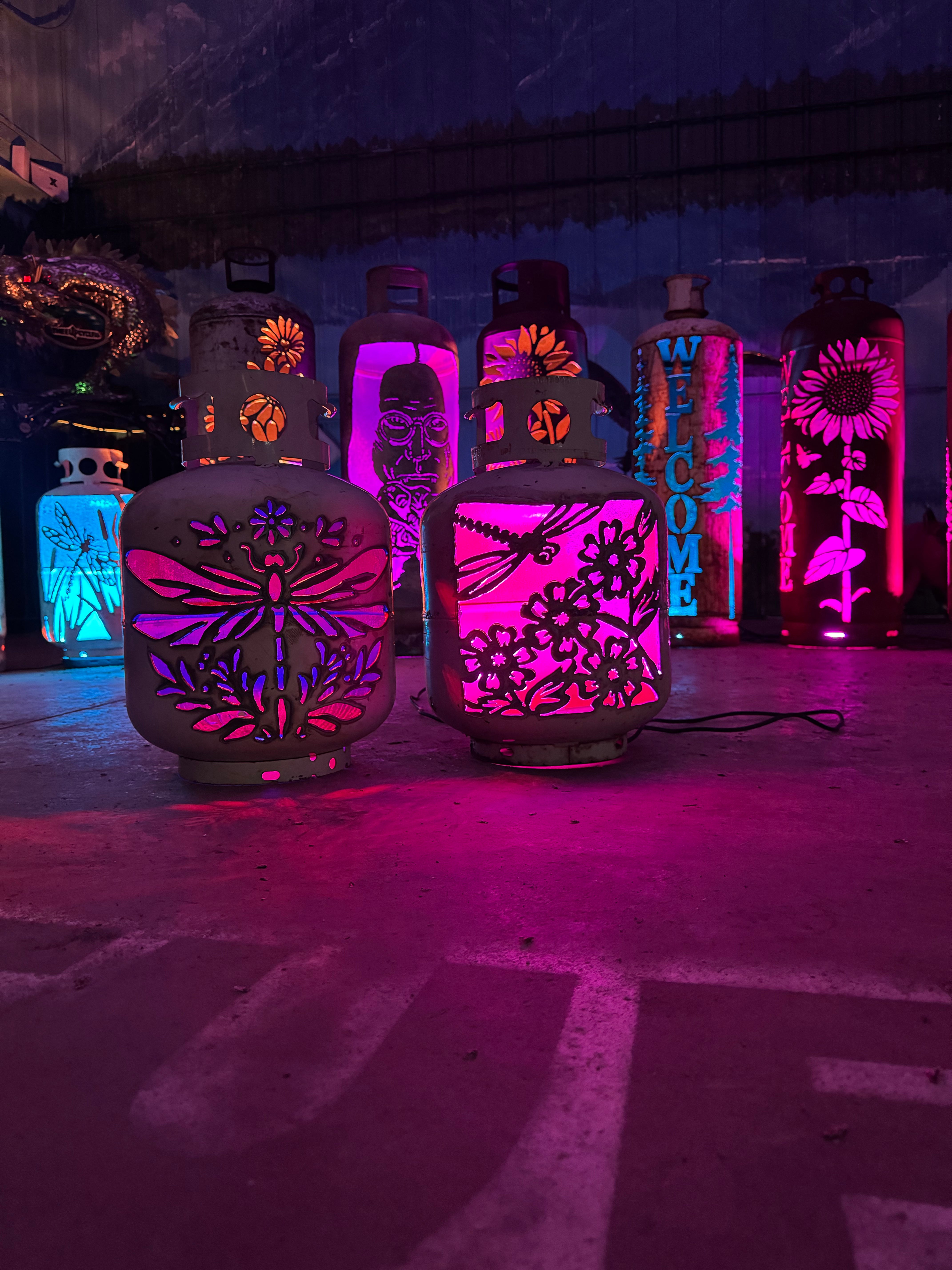 20lb Upcycled Patio Lantern,  Nora Dragonfly