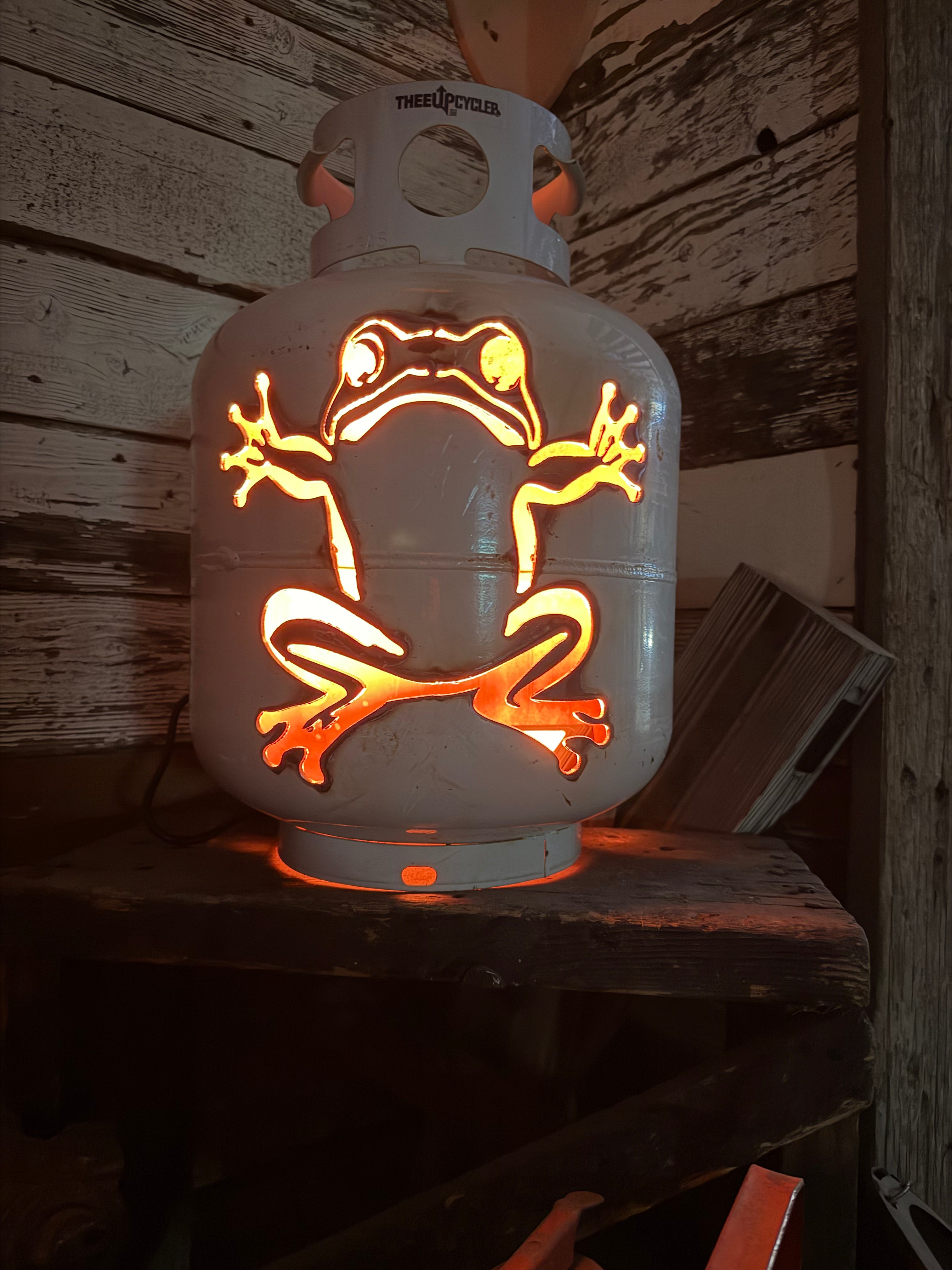 20lb Upcycled Patio Lantern, Frog Leap Natural Finish