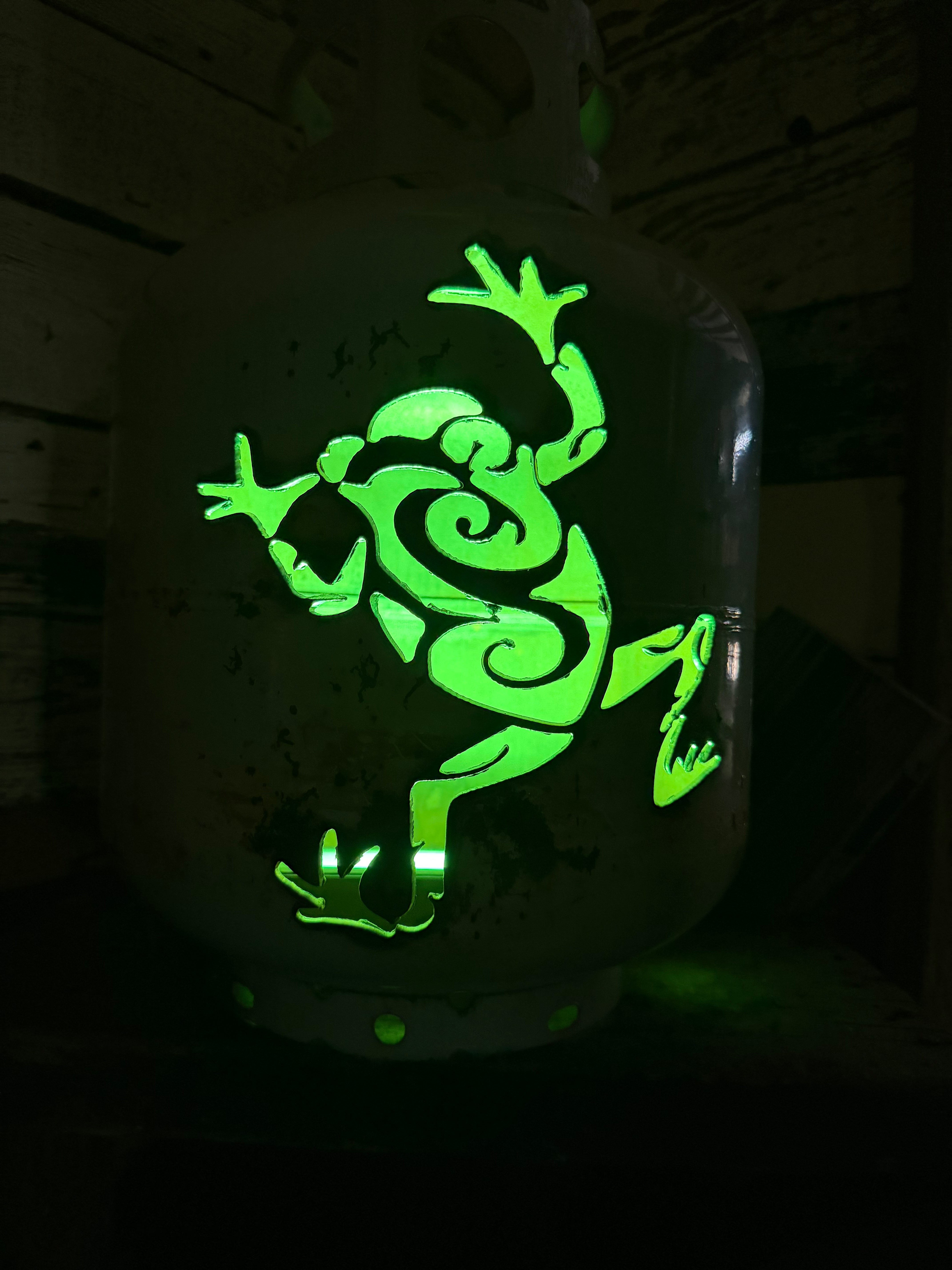 20lb Upcycled Patio Lantern, Frog Unbound Natural Finish