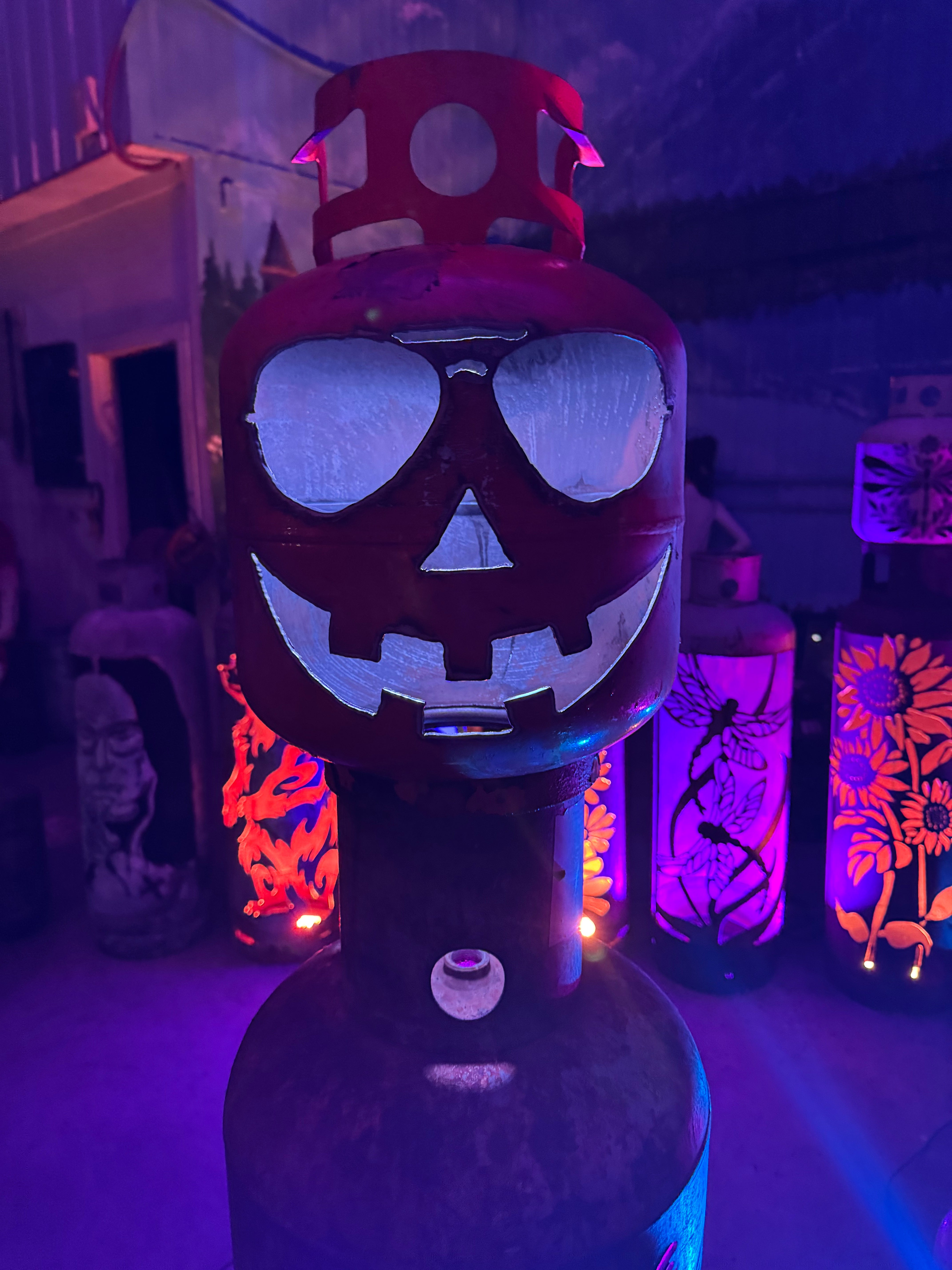 20lb Upcycled Patio Lantern, Cool Ghoul Halloween