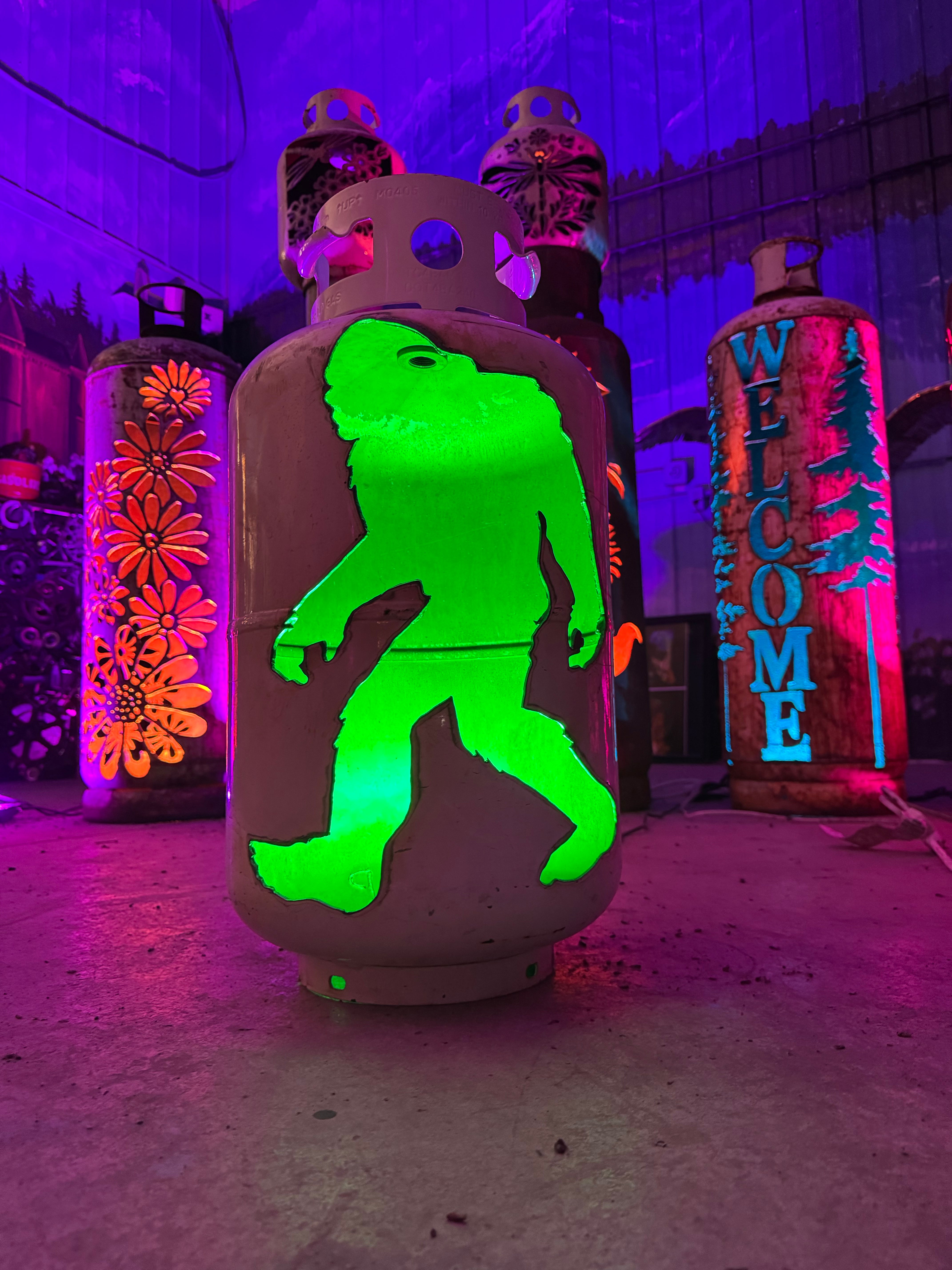 30lb Upcycled Patio Lantern, BigFoot Sasquatch