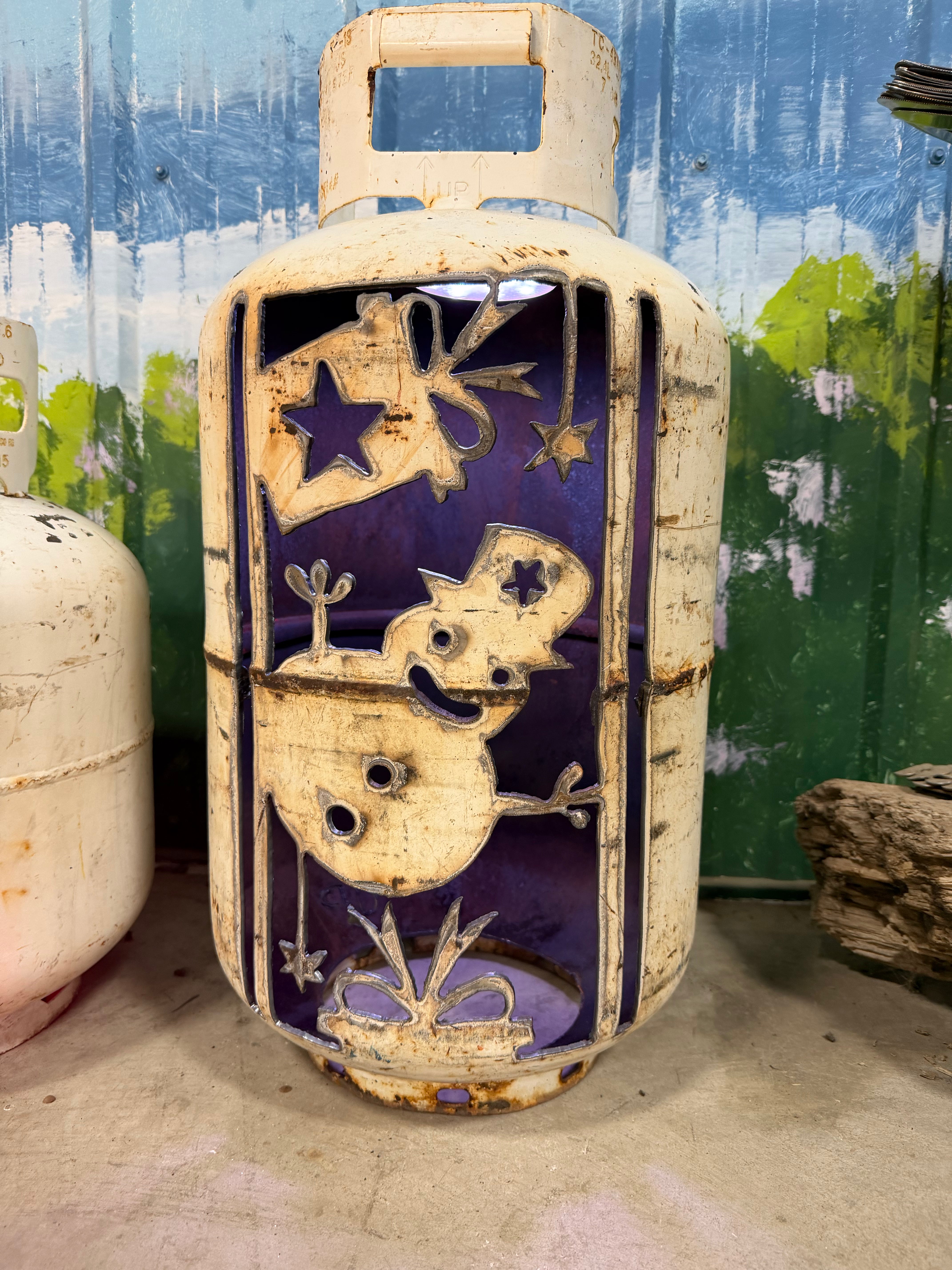 30lb Upcycled Patio Lantern, Frosty’s Glow
