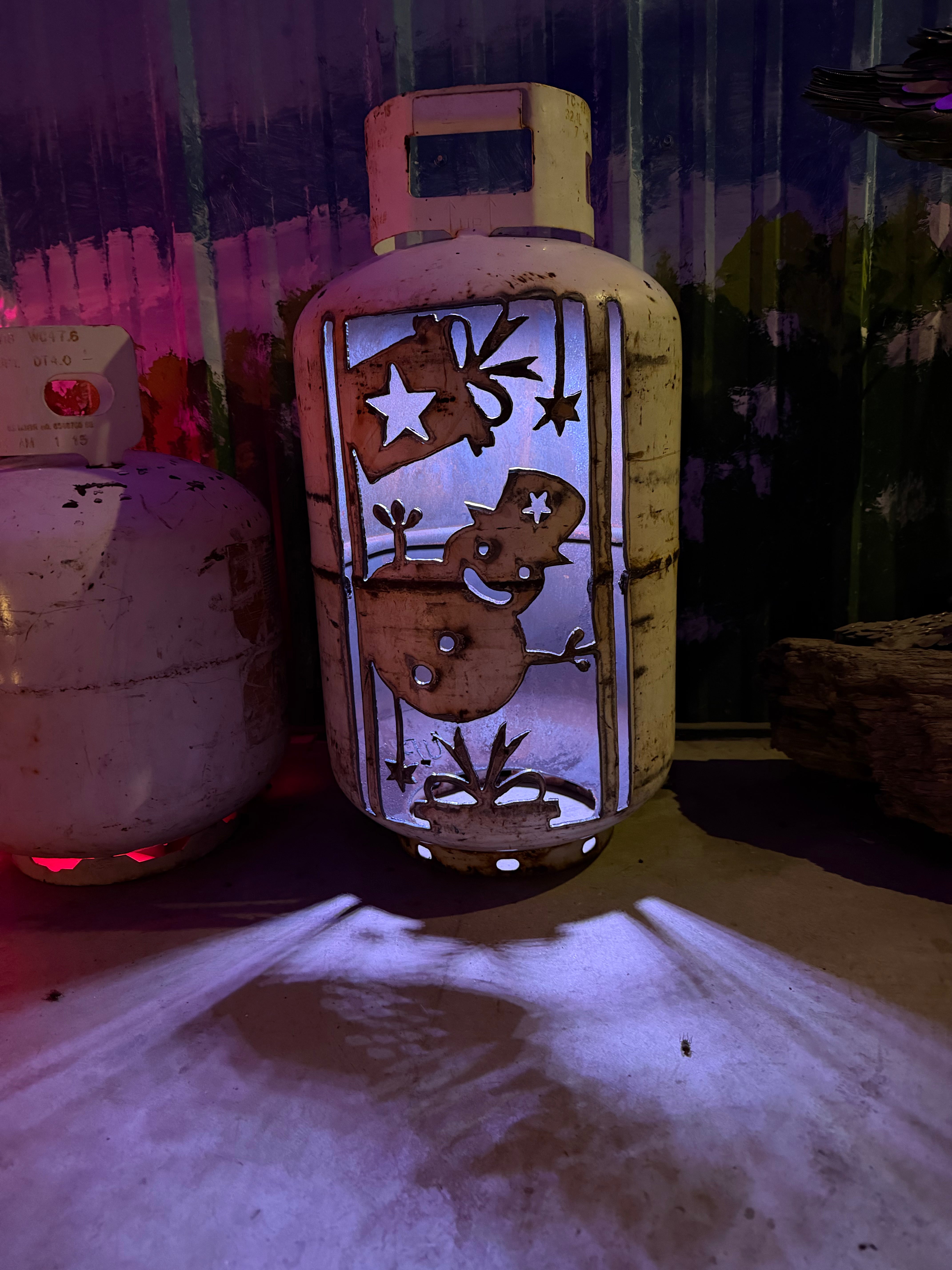30lb Upcycled Patio Lantern, Frosty’s Glow