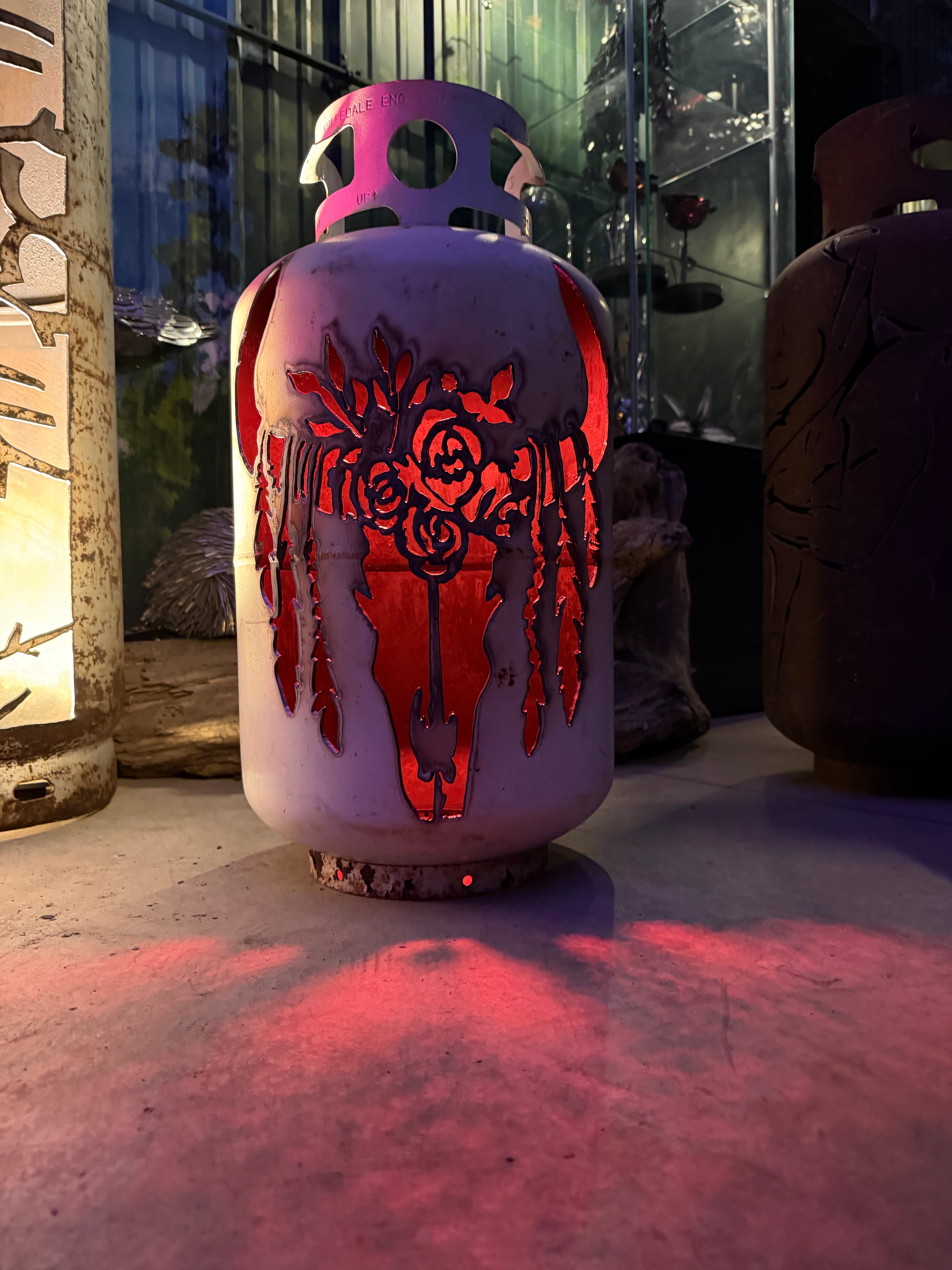 30lb Upcycled Patio Lantern, BOHO Buffalo