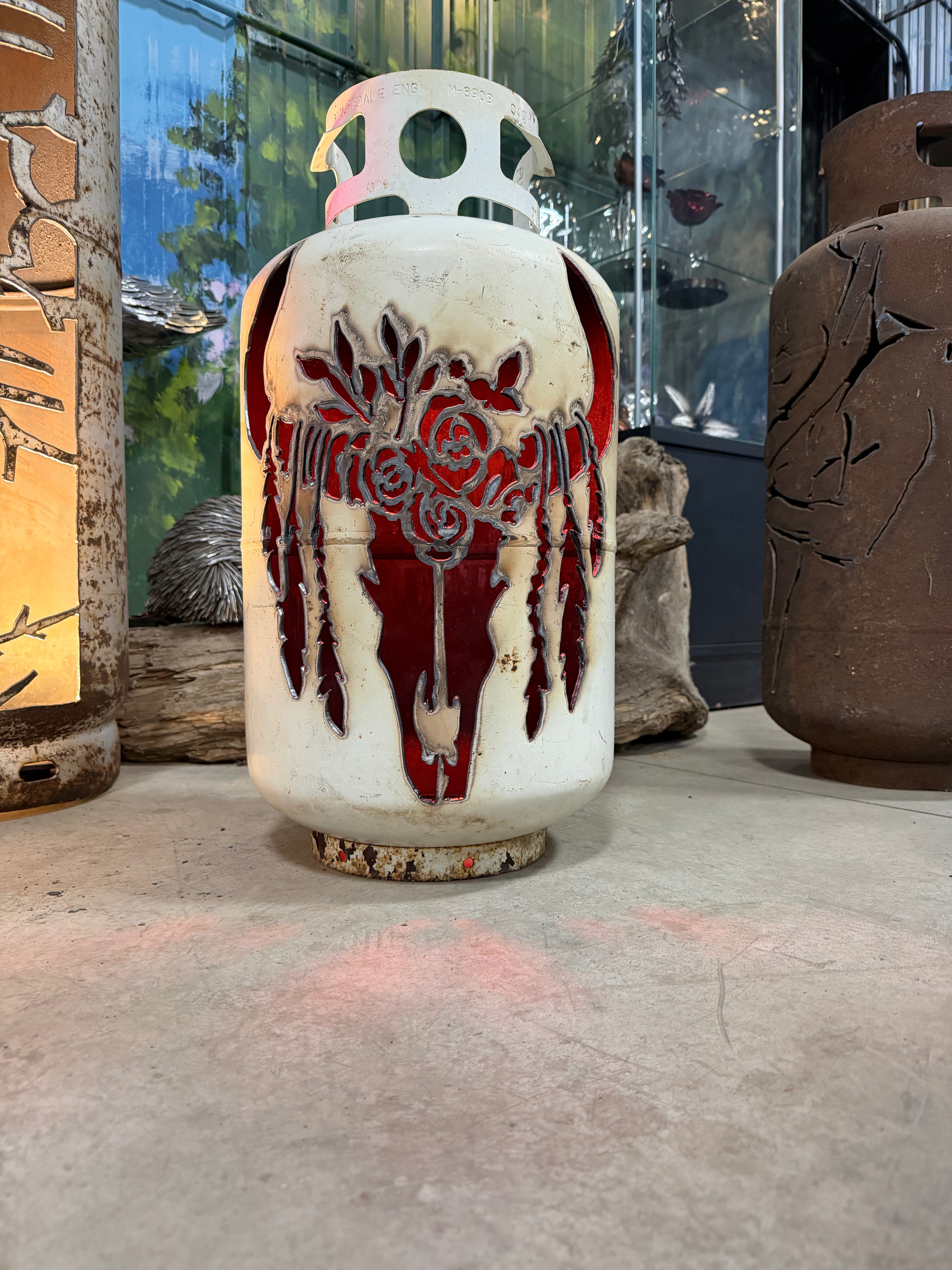 30lb Upcycled Patio Lantern, BOHO Buffalo