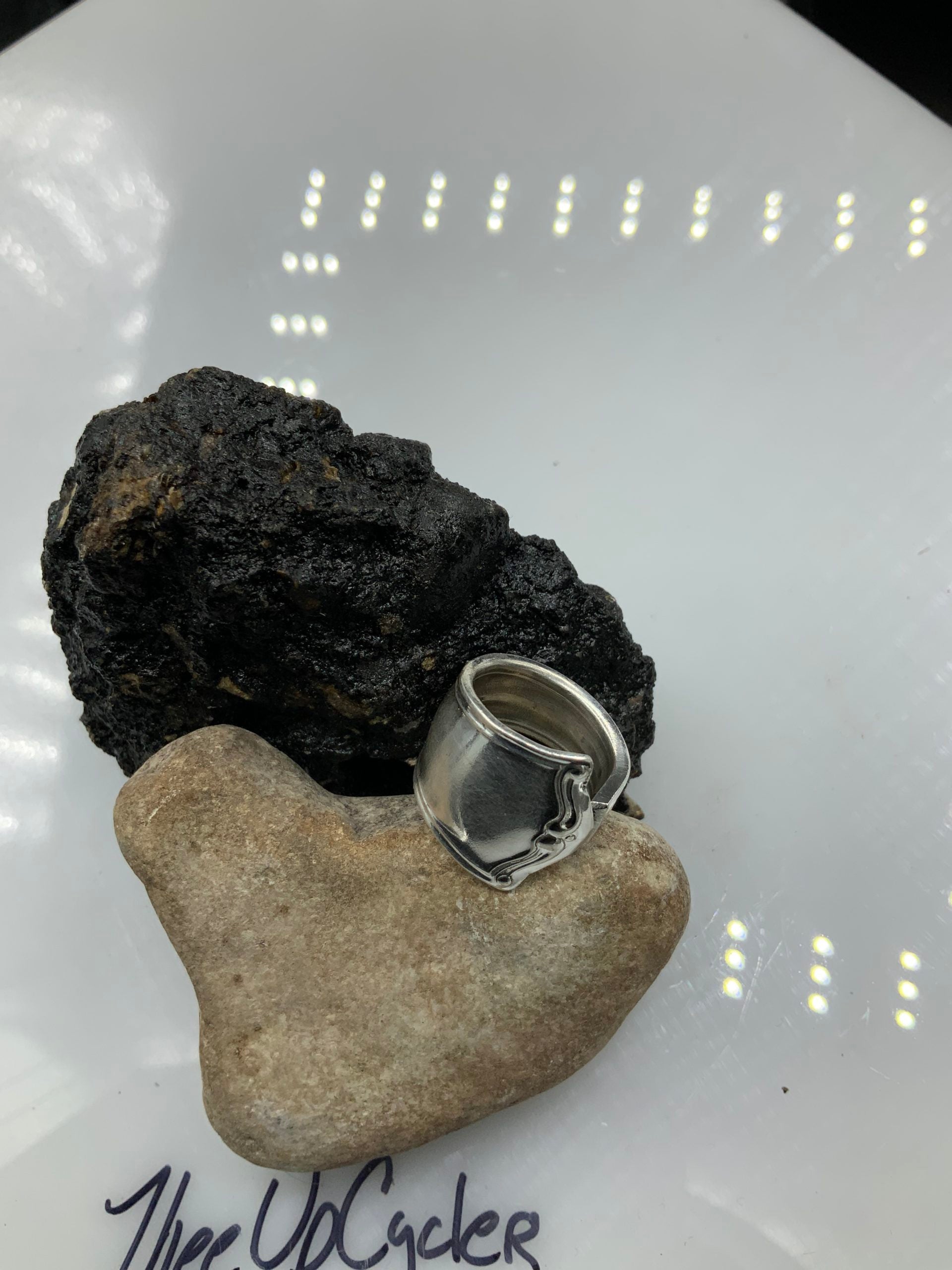Ring 18 - Silver Plated Band Custom Ring - Size 5