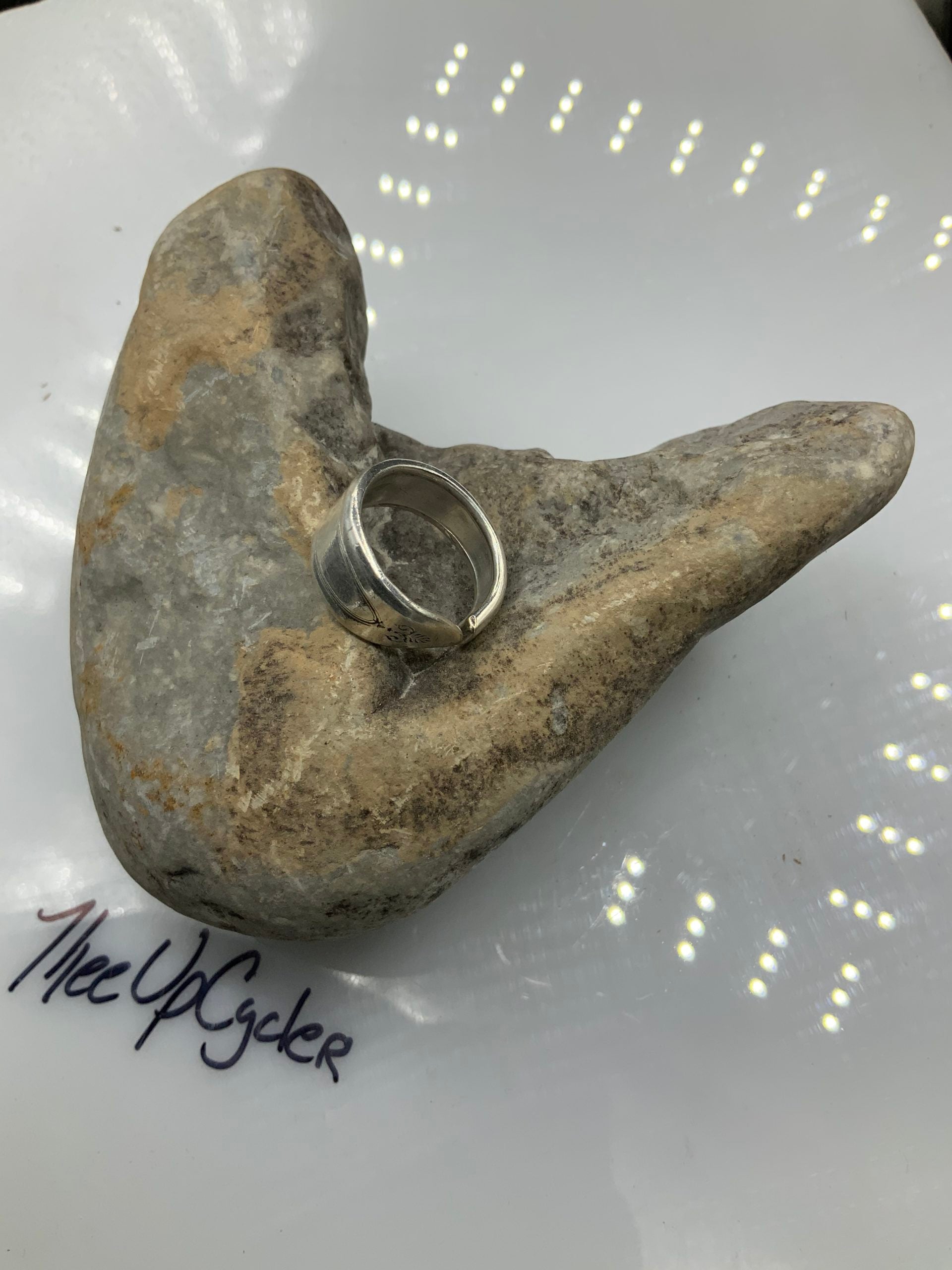 Ring 45 - Silver Oval Ring - Size 7