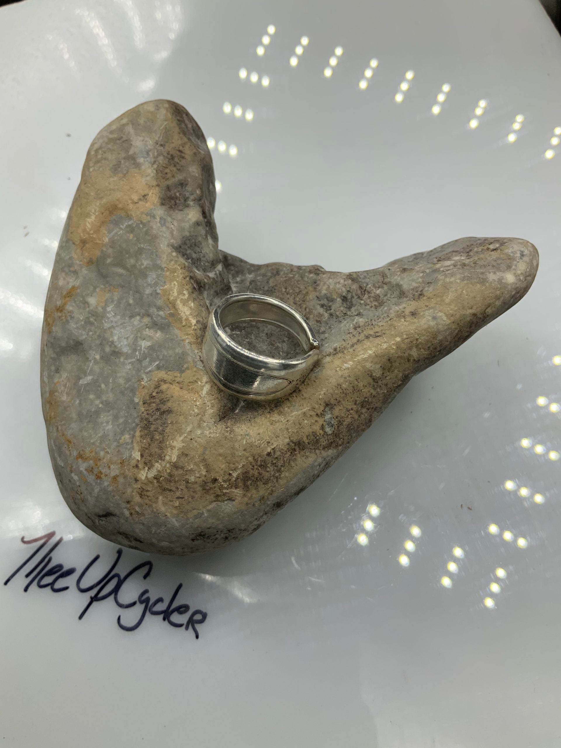Ring 45 - Silver Oval Ring - Size 7