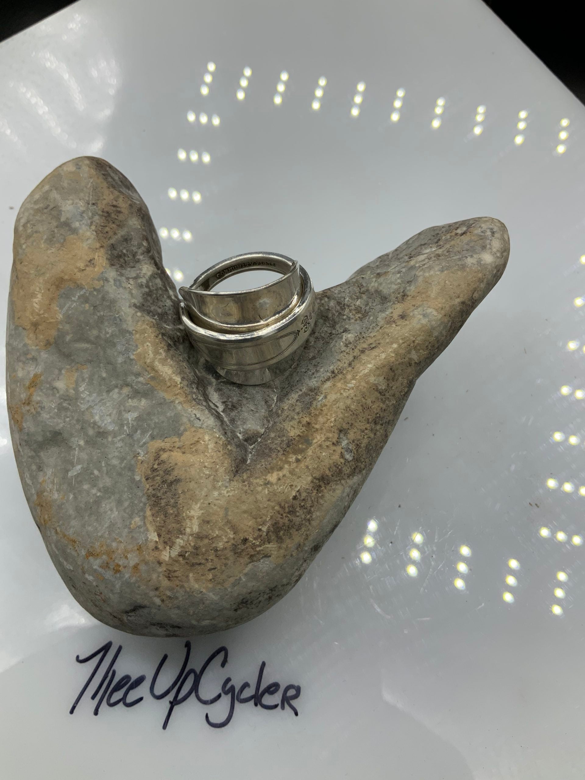 Ring 138 - Community Silver Plate Spoon Ring Polished Size 10