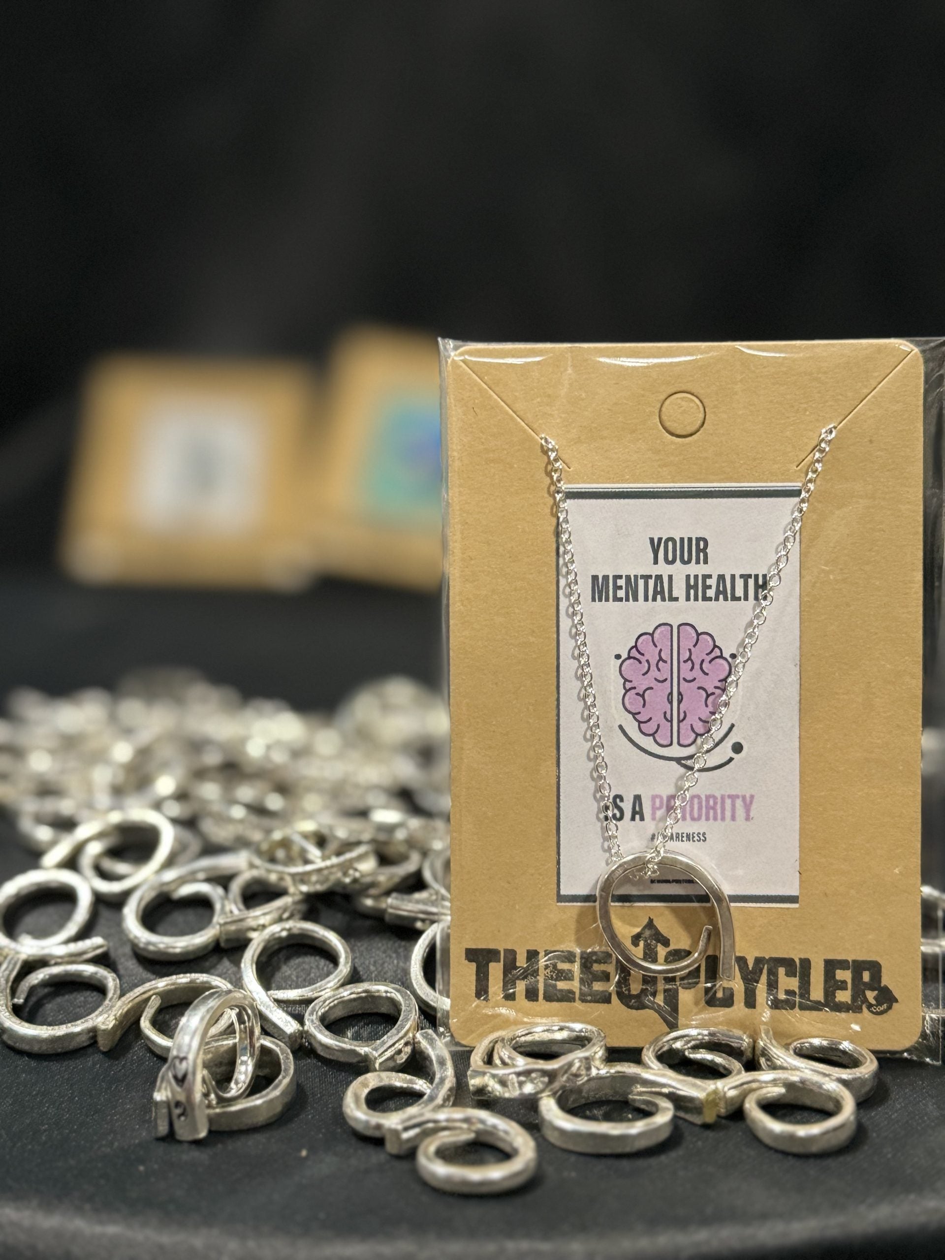 Mental Health, Necklace, Heart Semicolon