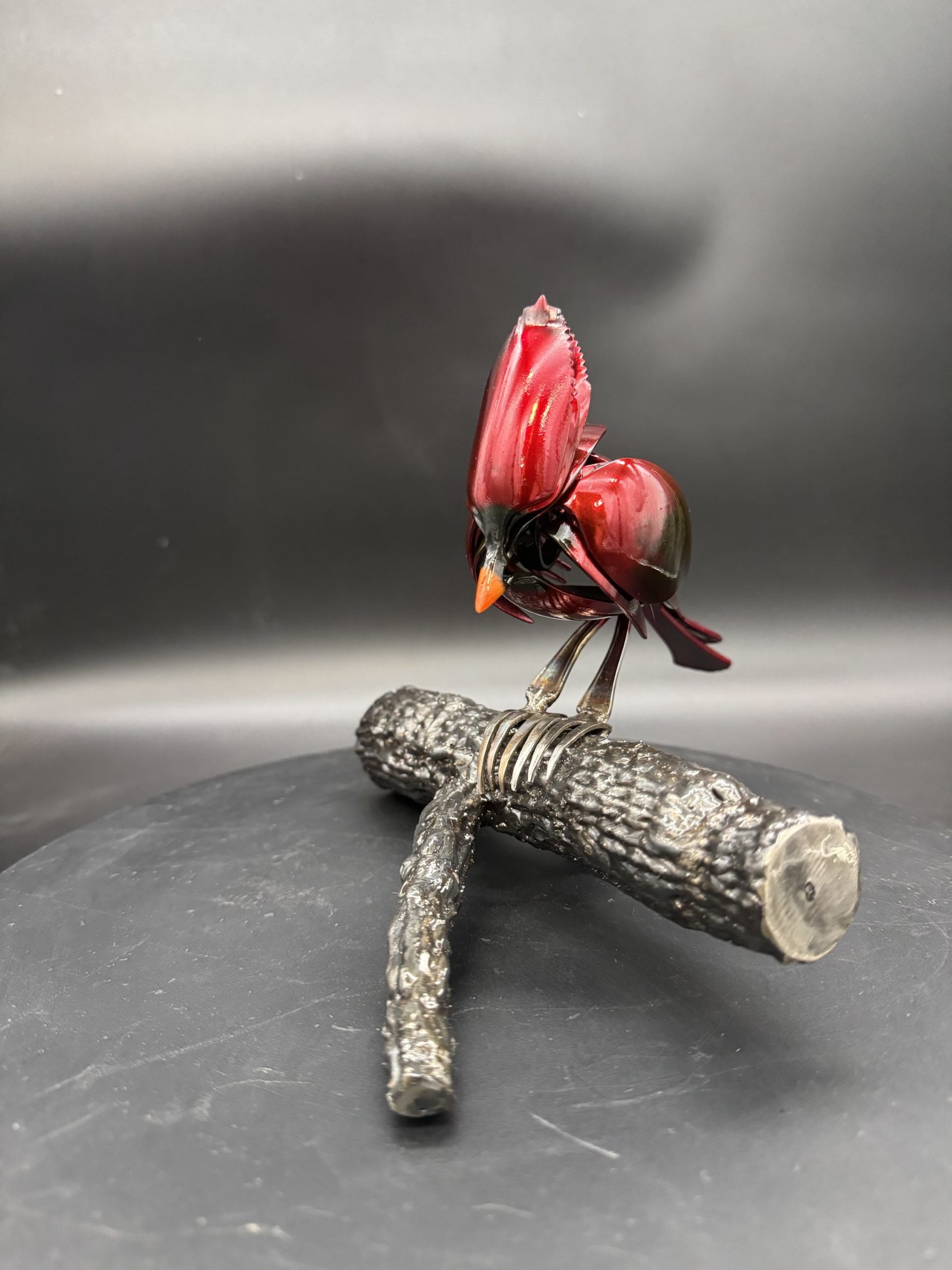 TheeUpCycled Art, Single Cardinal Perched on a Branch