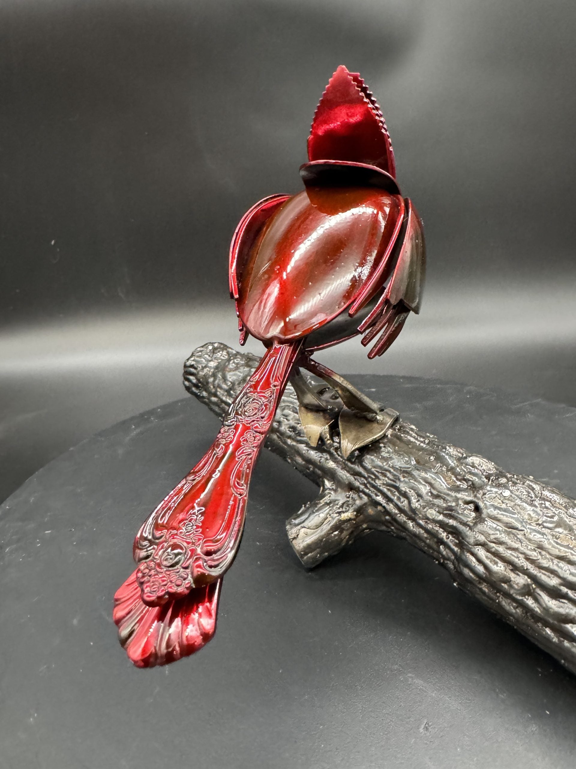 TheeUpCycled Art, Single Cardinal Perched on a Branch