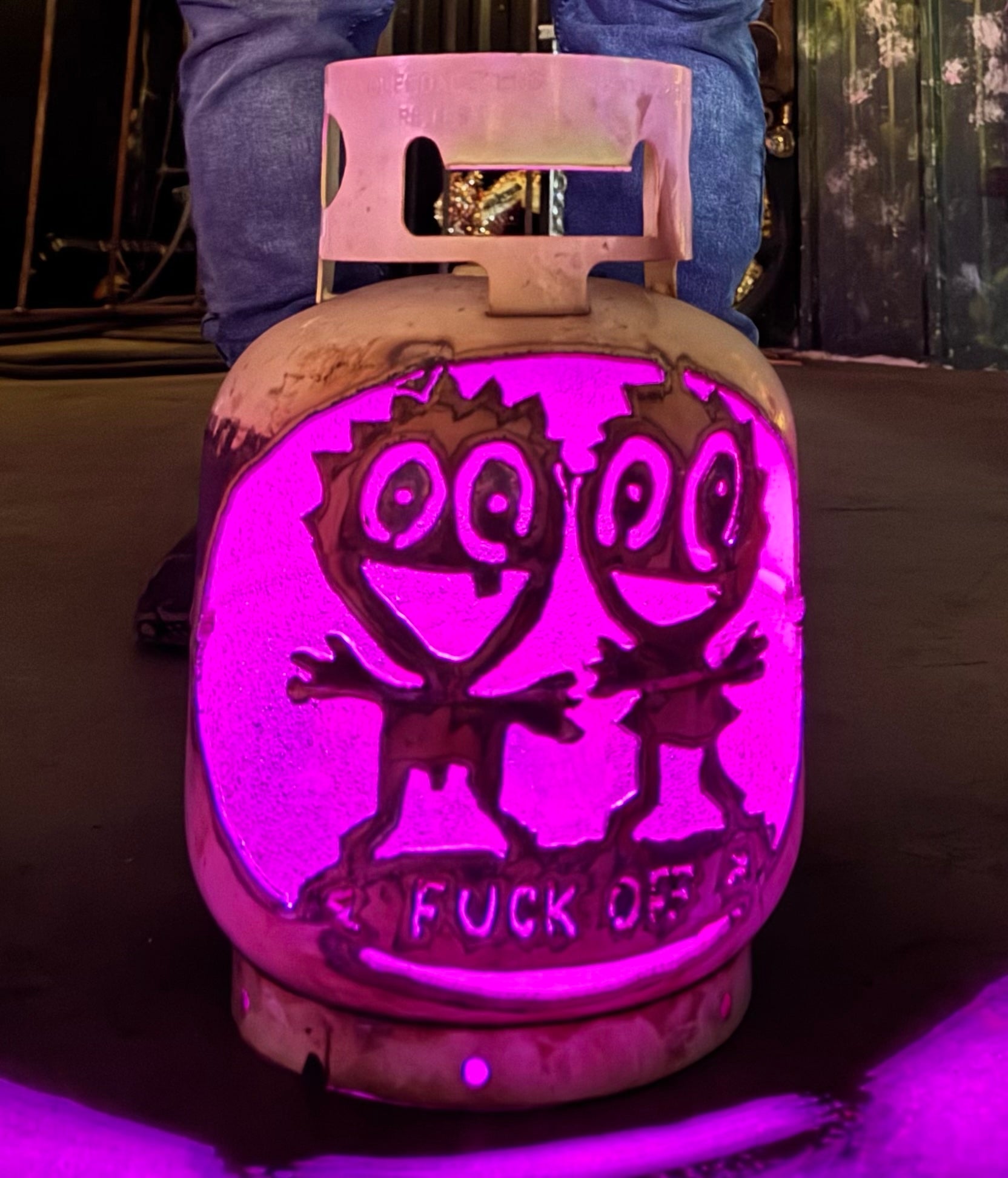 20lb Upcycled Patio Lantern, F**K Off