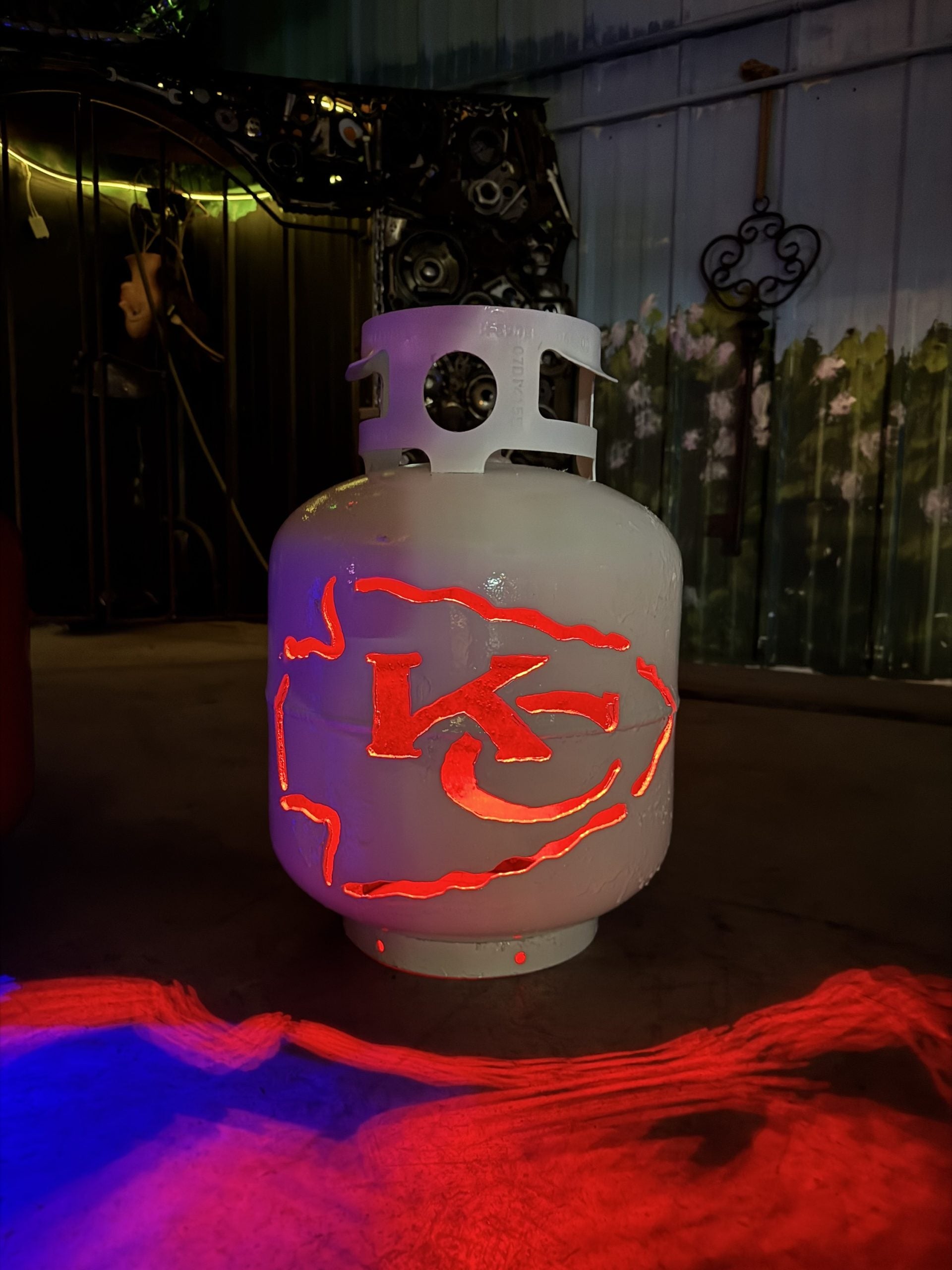 20lb Upcycled Patio Lantern, Kansas City Chiefs