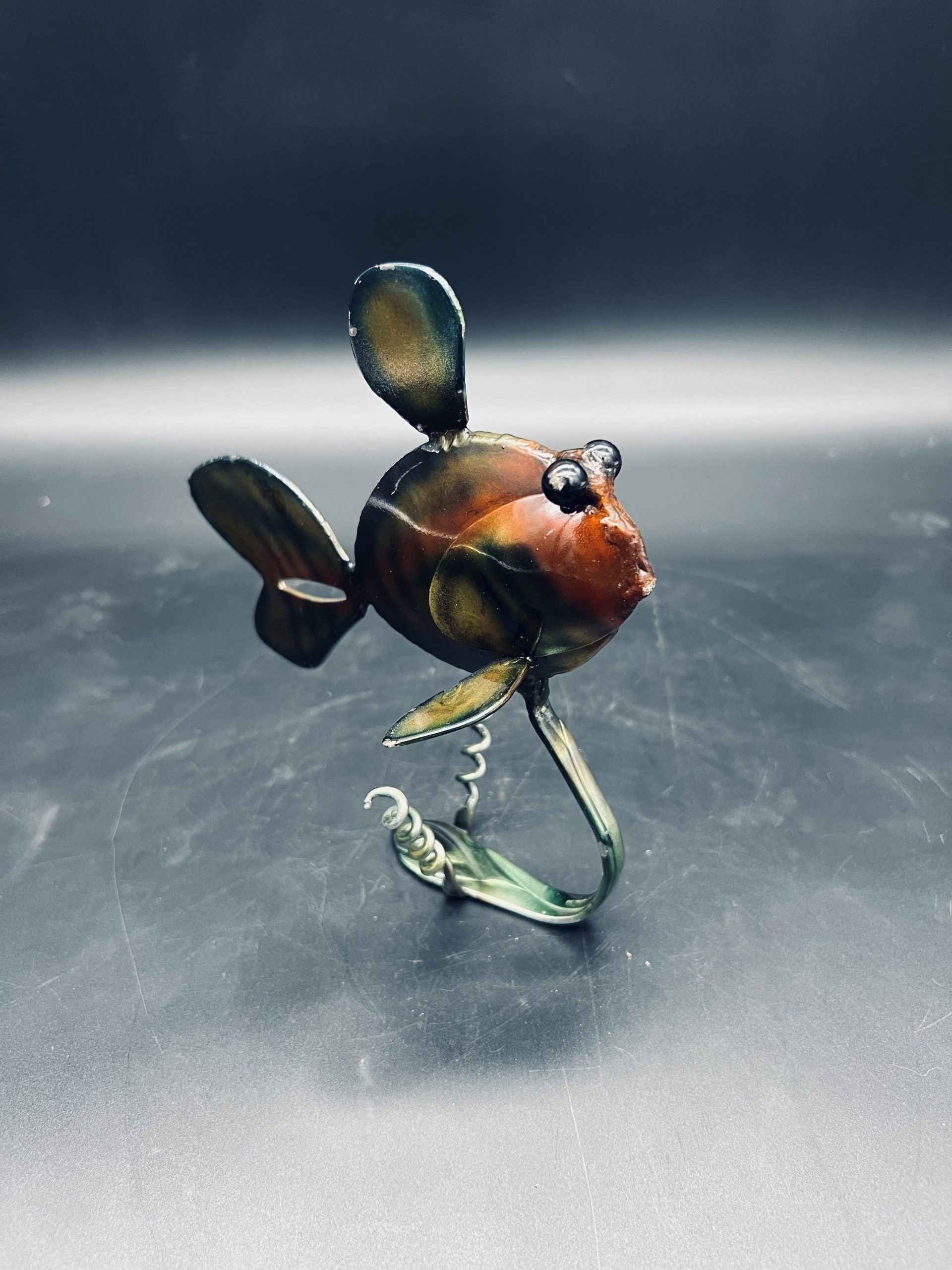 TheeUpCycled Art, Goldfish with Corkscrew Seaweed