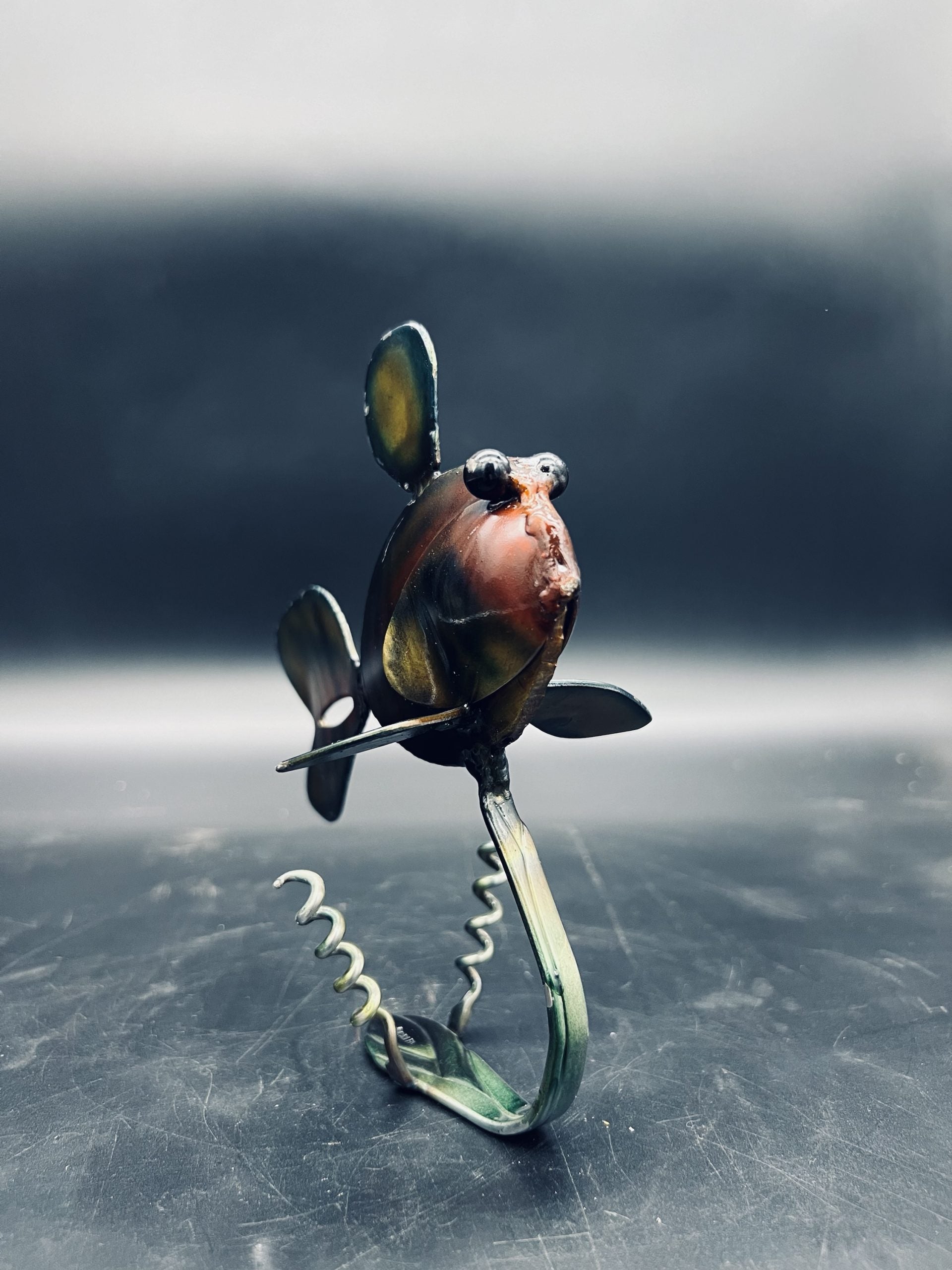 TheeUpCycled Art, Goldfish with Corkscrew Seaweed