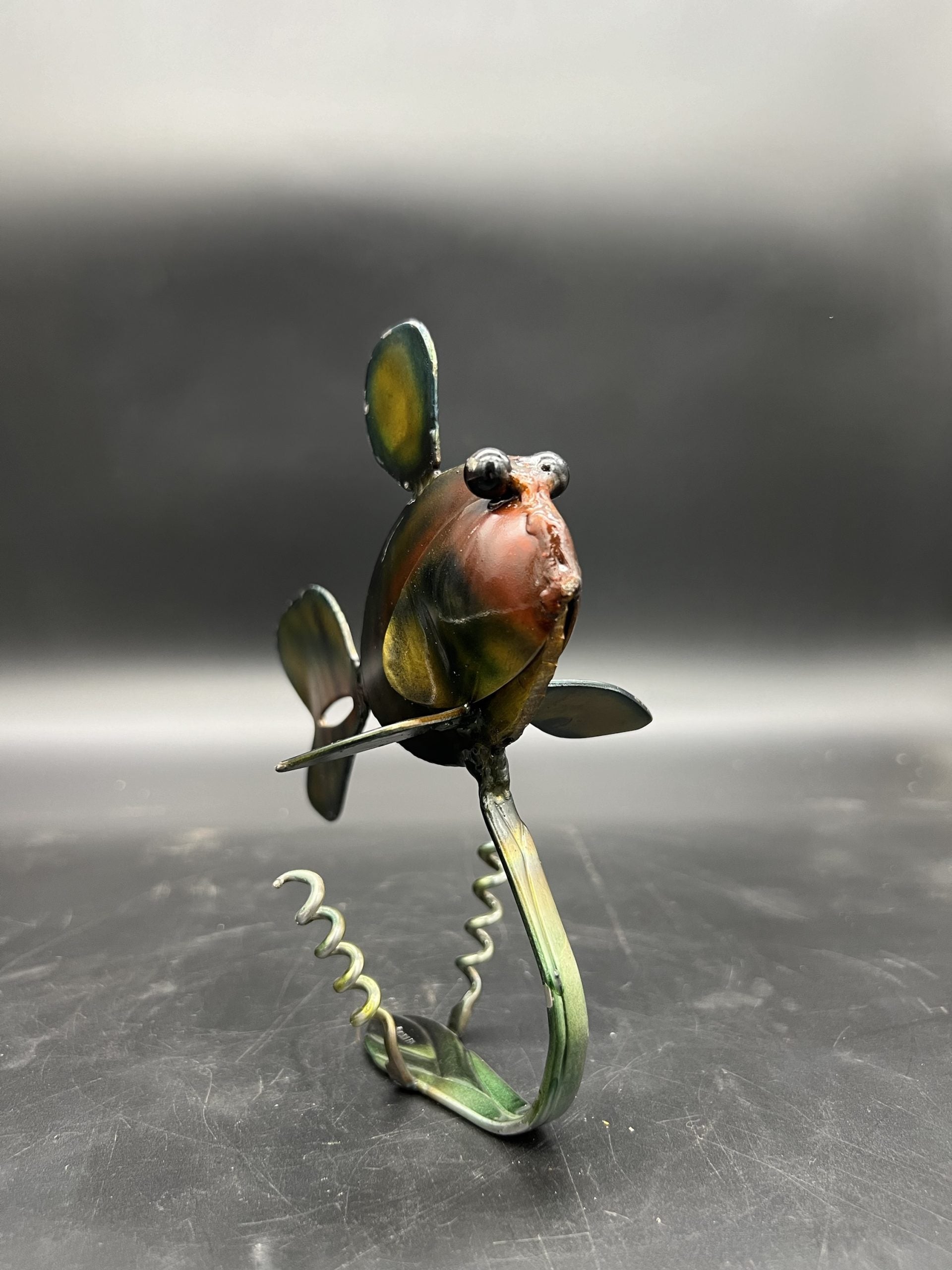 TheeUpCycled Art, Goldfish with Corkscrew Seaweed