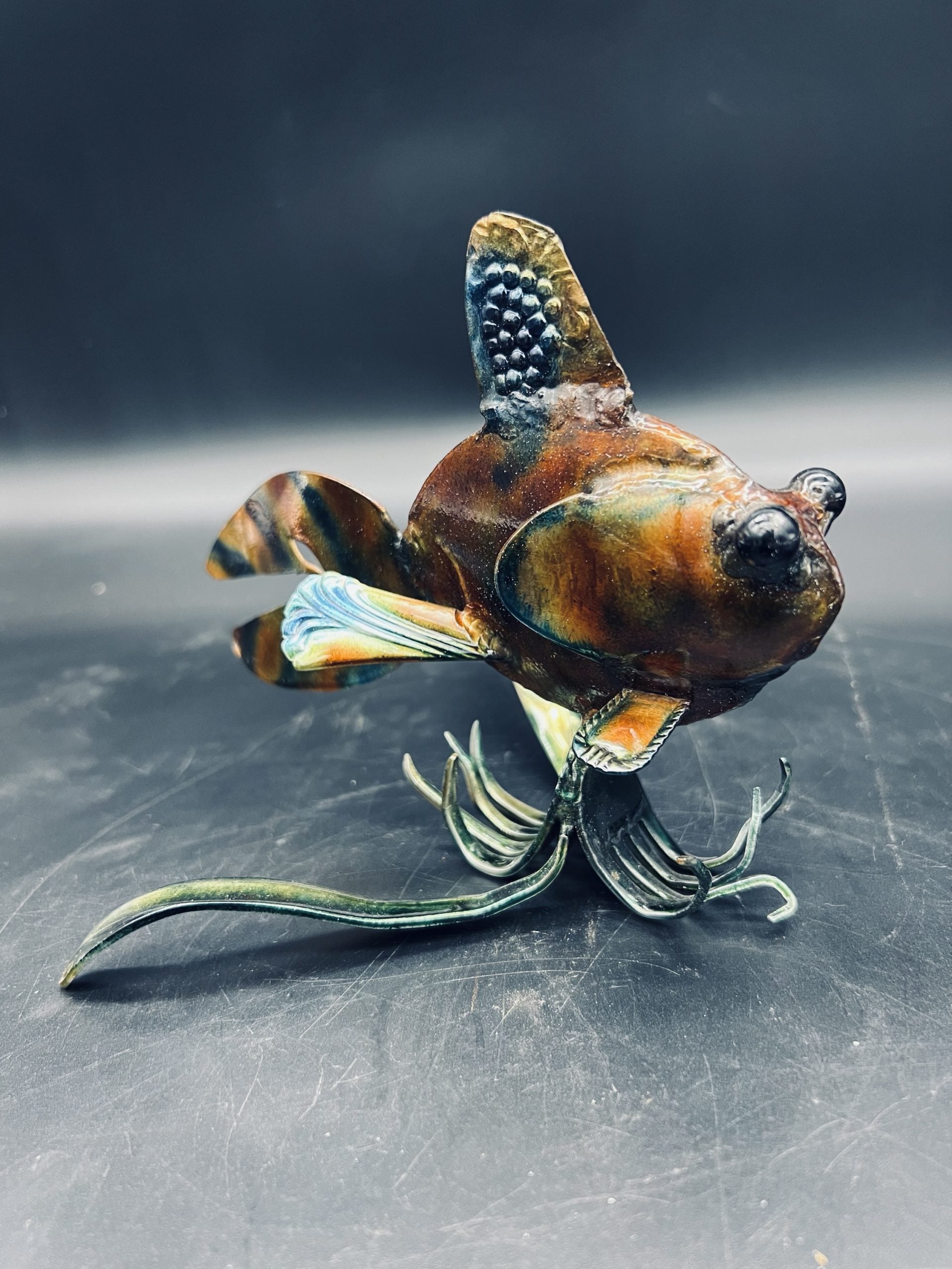 TheeUpCycled Art, Goldfish with Fork Seaweed